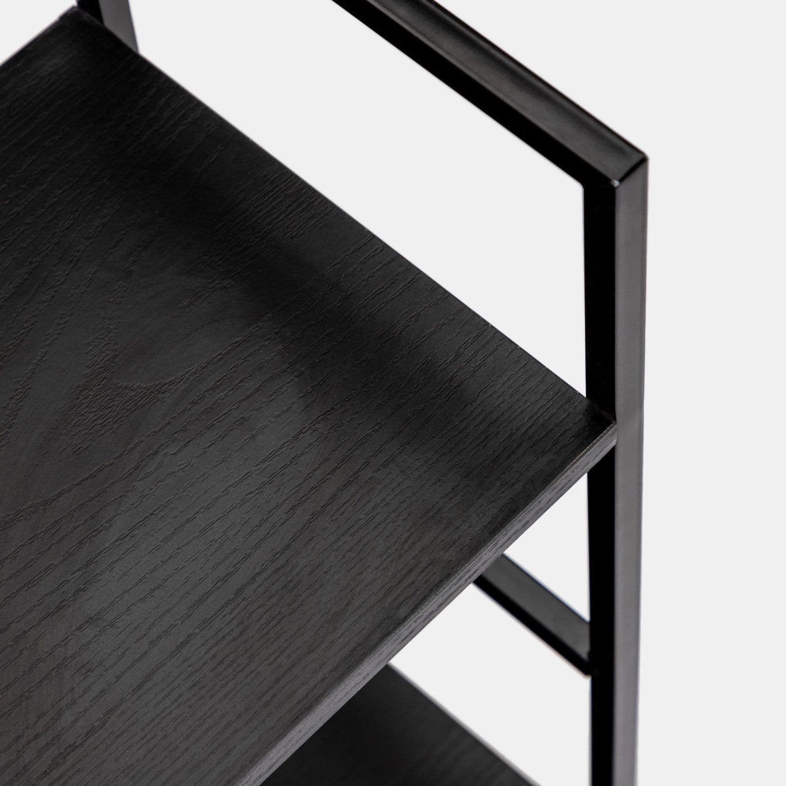 Tavolino in acciaio nero e legno rovere nero - Duke