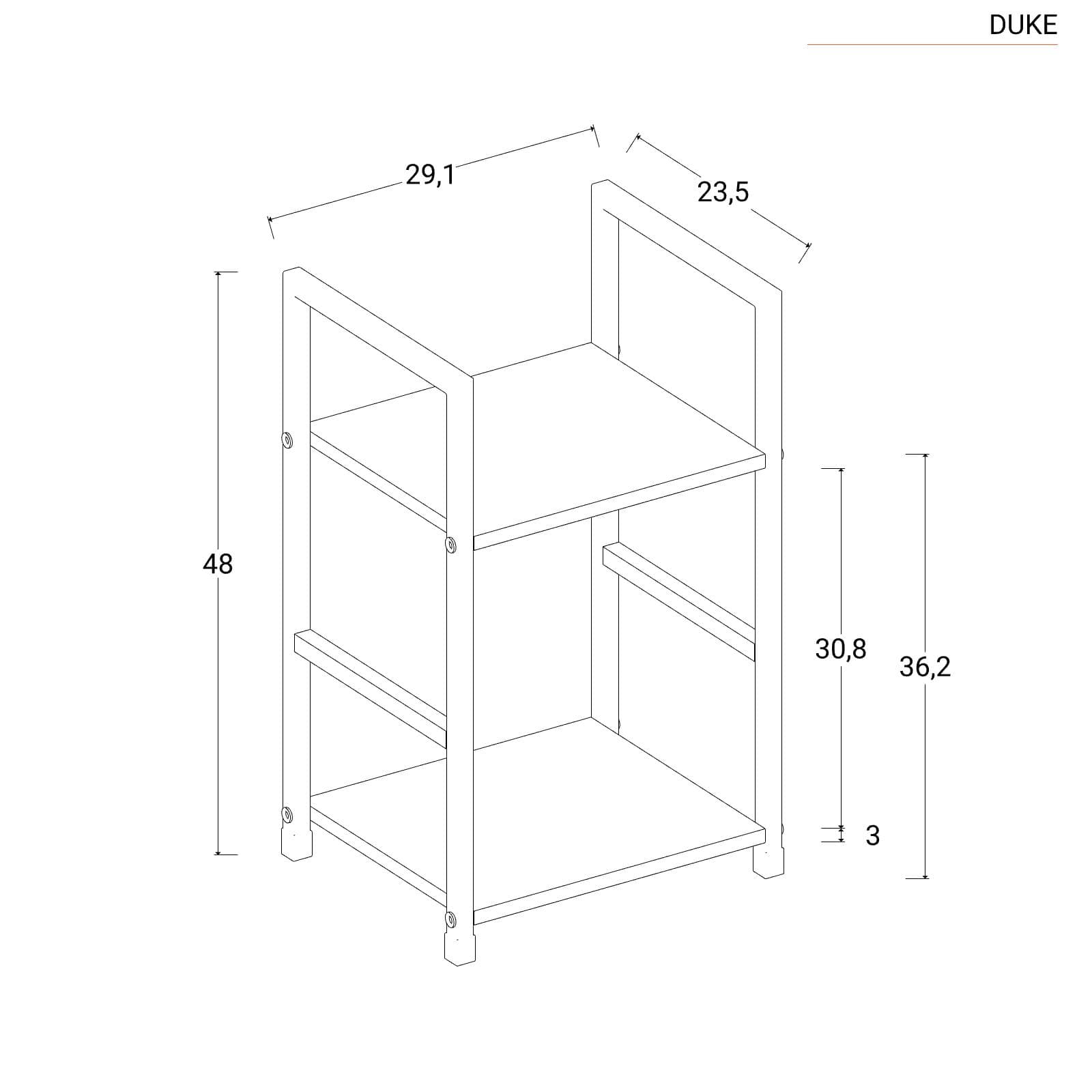 Tavolino in acciaio nero e legno rovere selvatico - Duke