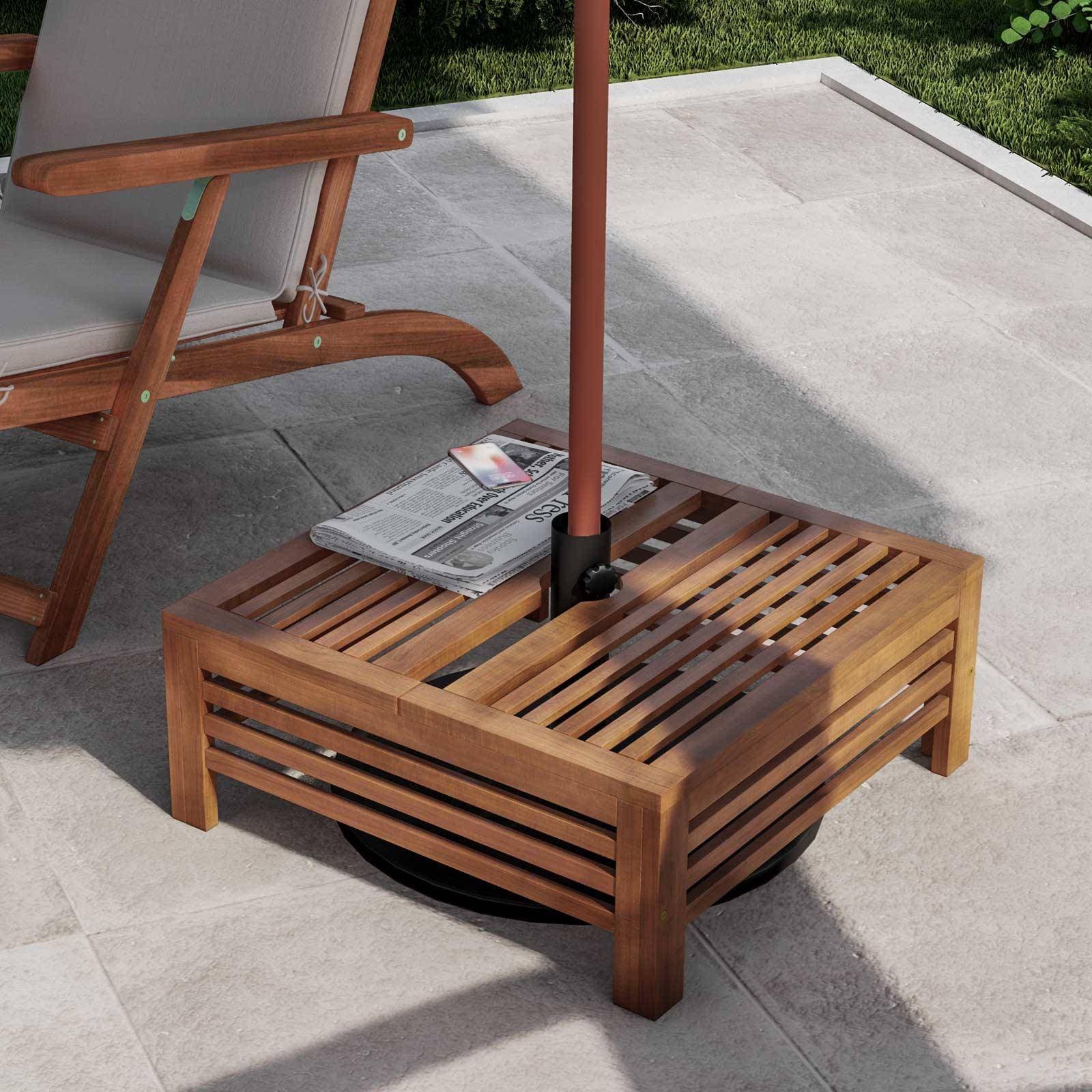 Tavolino copribase ombrellone 62x62 cm legno di acacia - Paja