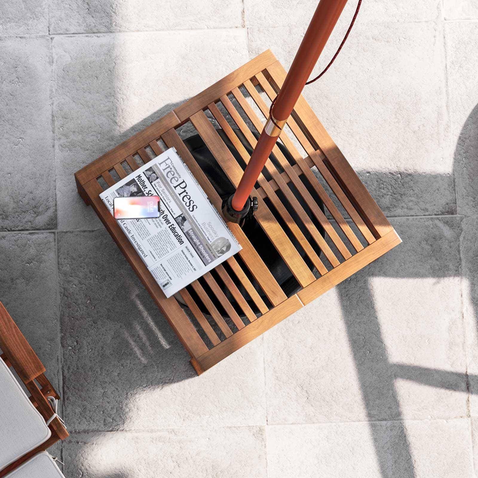 Tavolino copribase ombrellone 62x62 cm legno di acacia - Paja