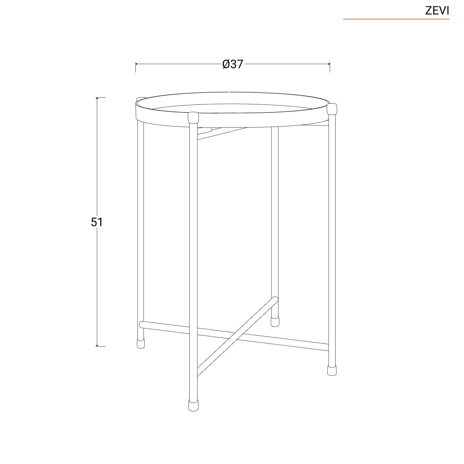 Tavolino pieghevole 37 cm in metallo nero - Zevi