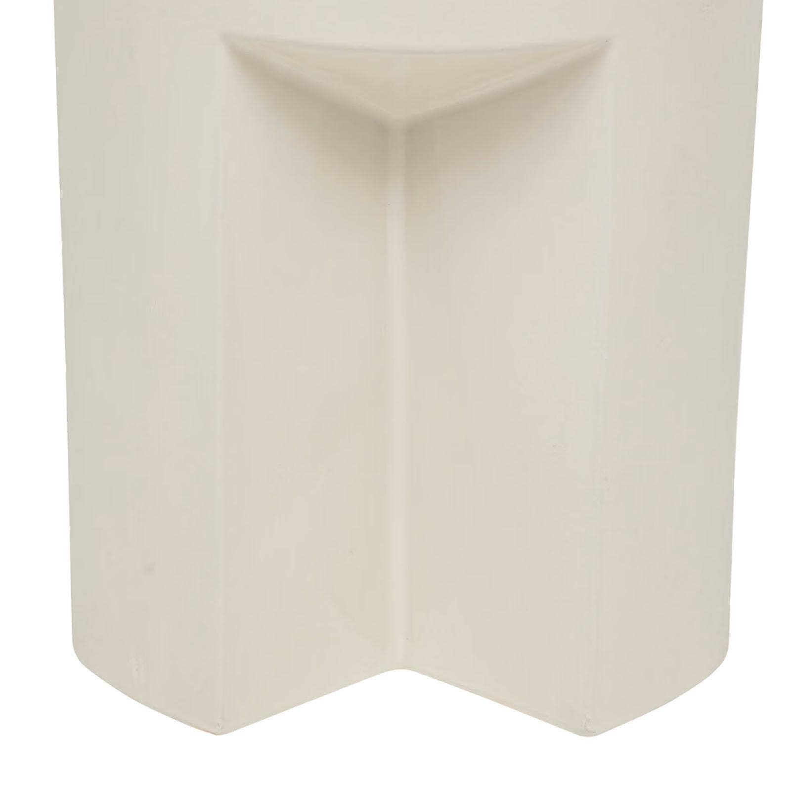 Tavolino rotondo 34 cm in ceramica beige lucido - Criz