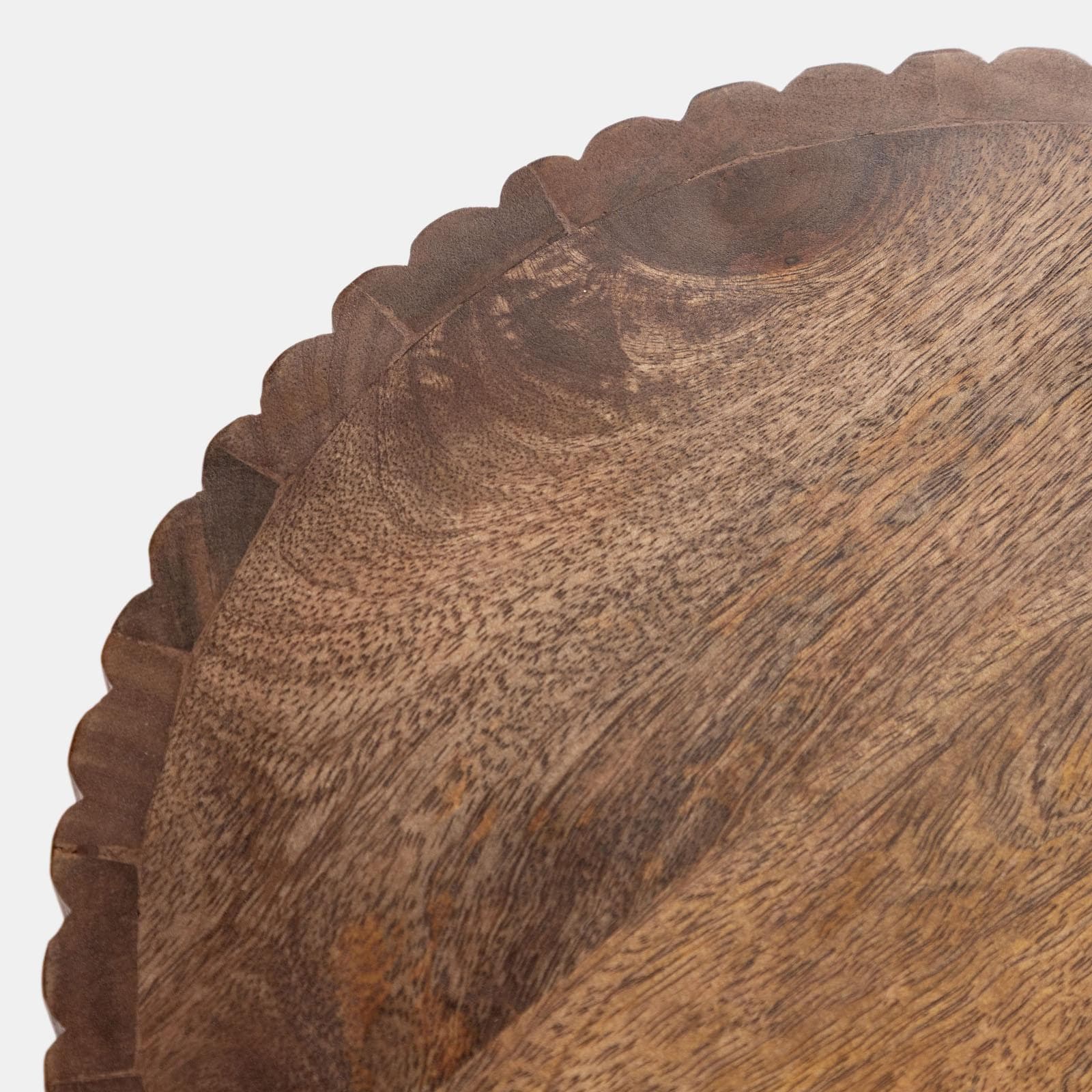 Tavolino rotondo 35 cm in legno di mango cannettato - Maltese