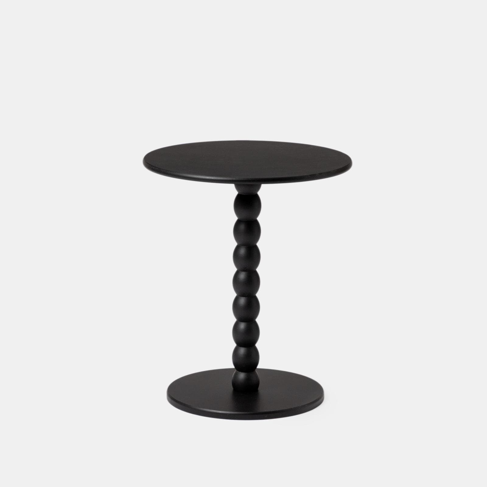Tavolino rotondo 39 cm nero con modanature - Minek