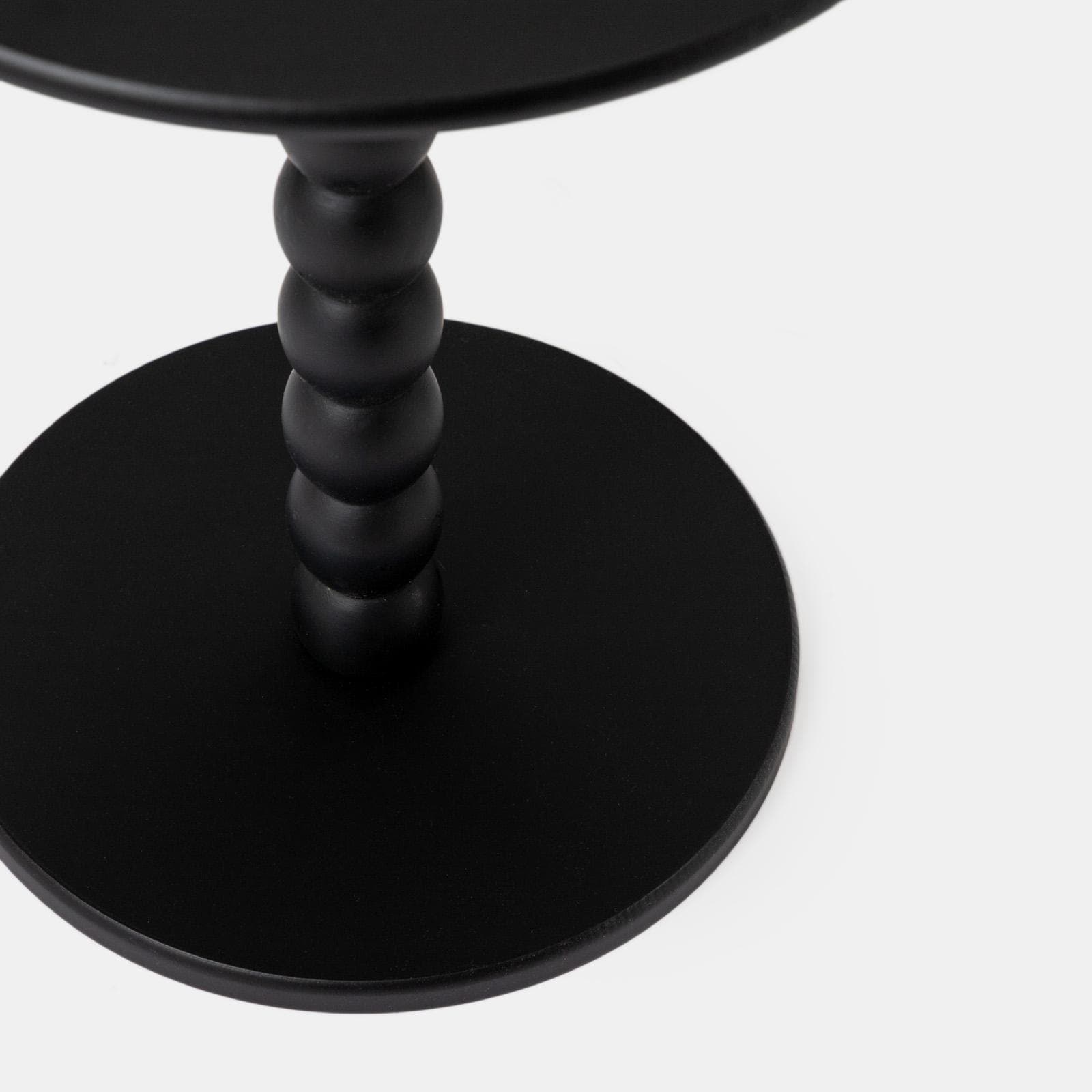 Tavolino rotondo 39 cm nero con modanature - Minek