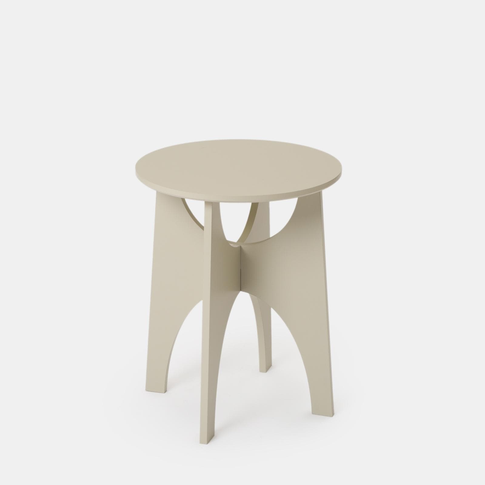 Tavolino rotondo 40 cm beige con design curvo - Toby