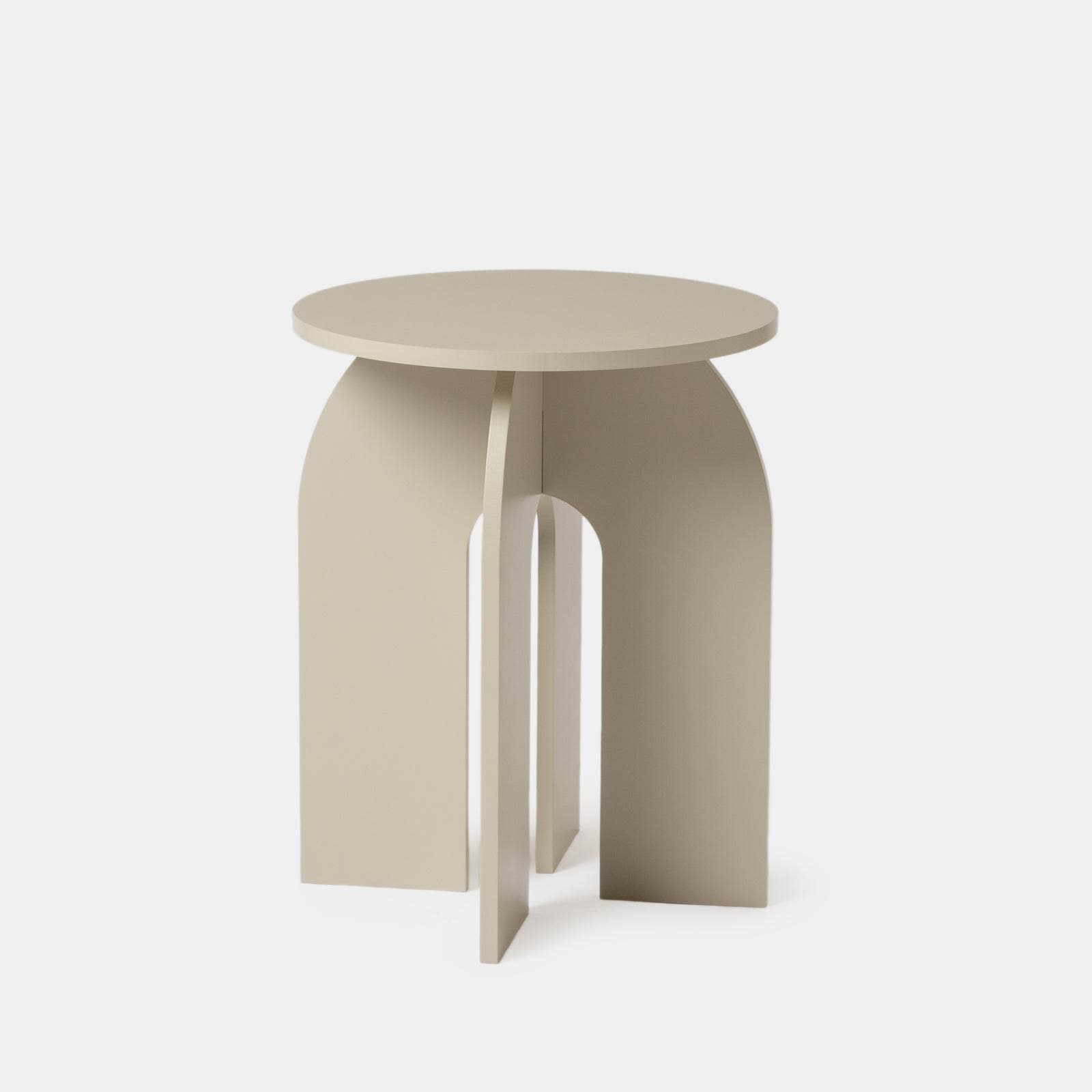 Tavolino rotondo 40 cm beige con design moderno - Tigger