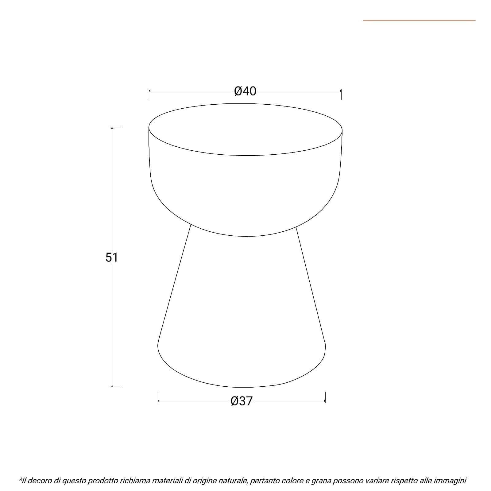 Tavolino rotondo 40 cm crema in ossido di magnesio - Mypo