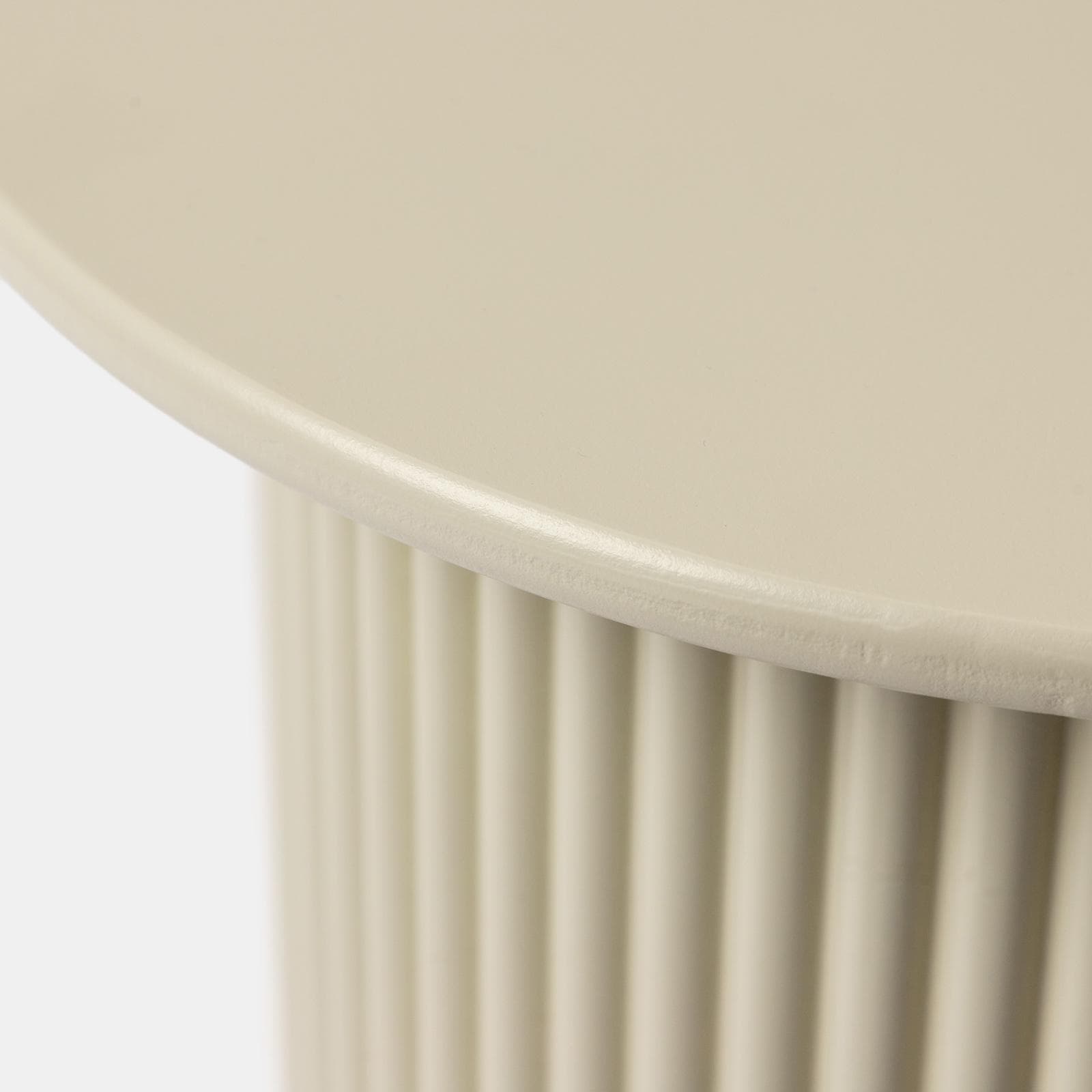 Tavolino rotondo 40 cm in legno cannettato beige - Doncaster