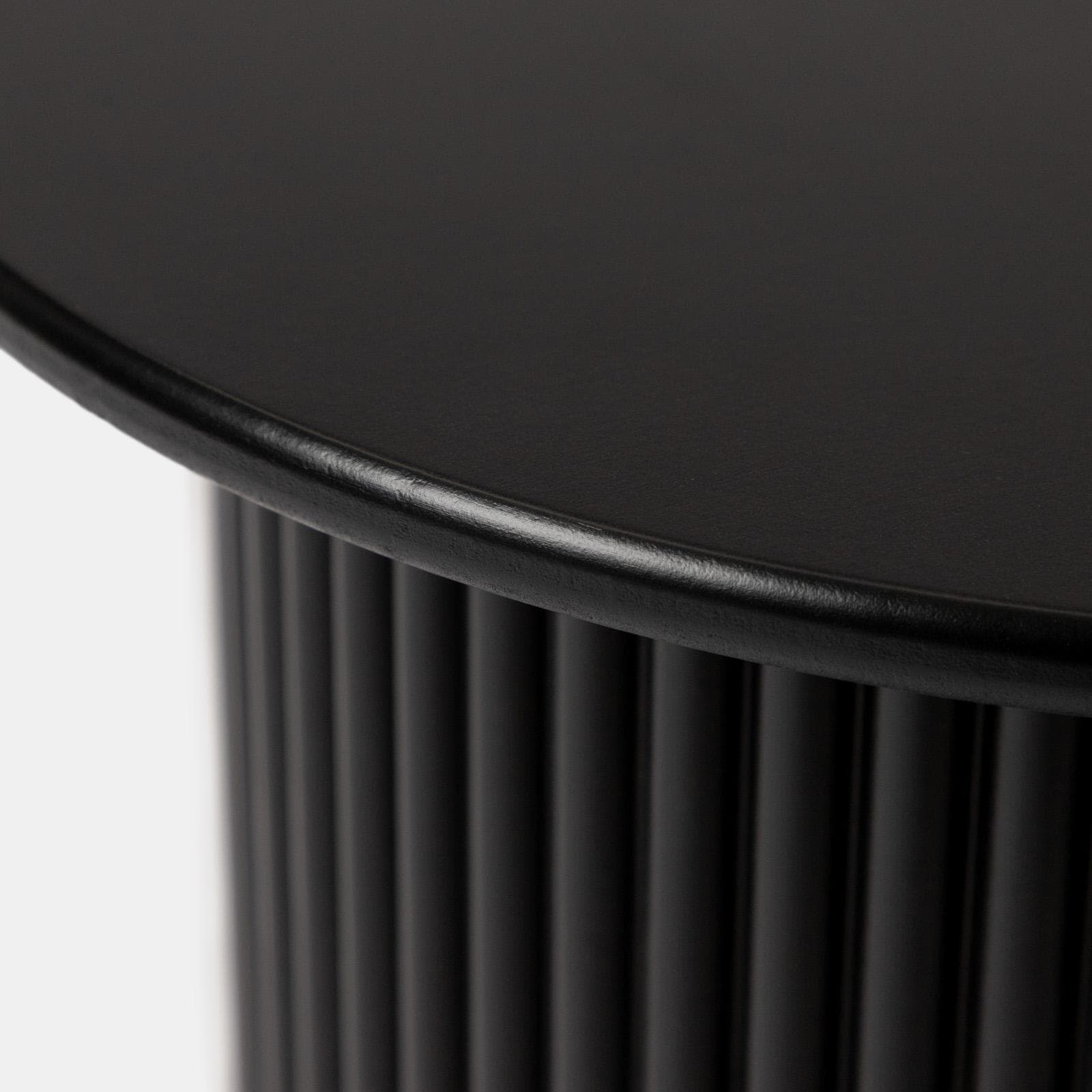 Tavolino rotondo 40 cm in legno cannettato nero - Doncaster