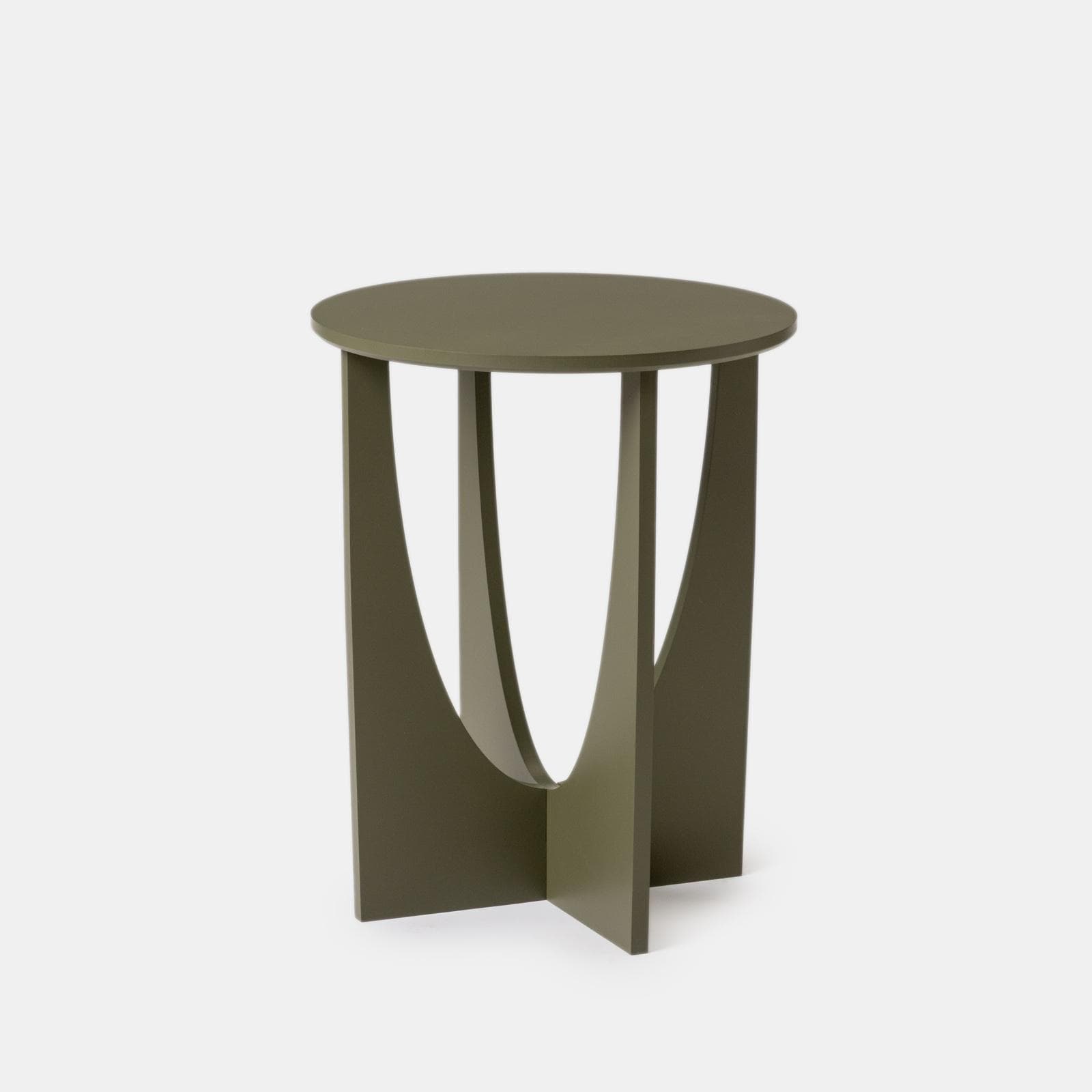 Tavolino rotondo 40 cm verde oliva con design moderno - Django