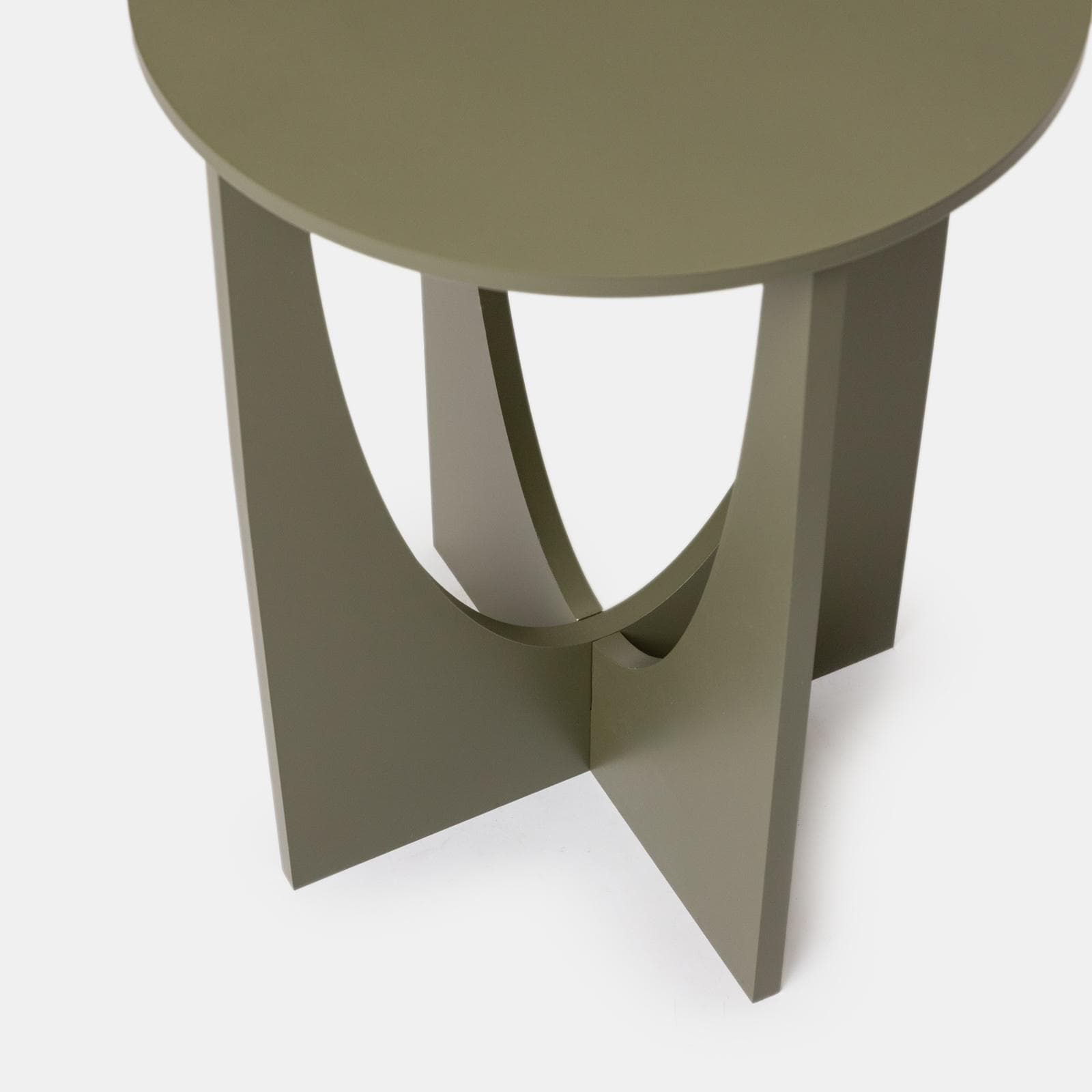 Tavolino rotondo 40 cm verde oliva con design moderno - Django