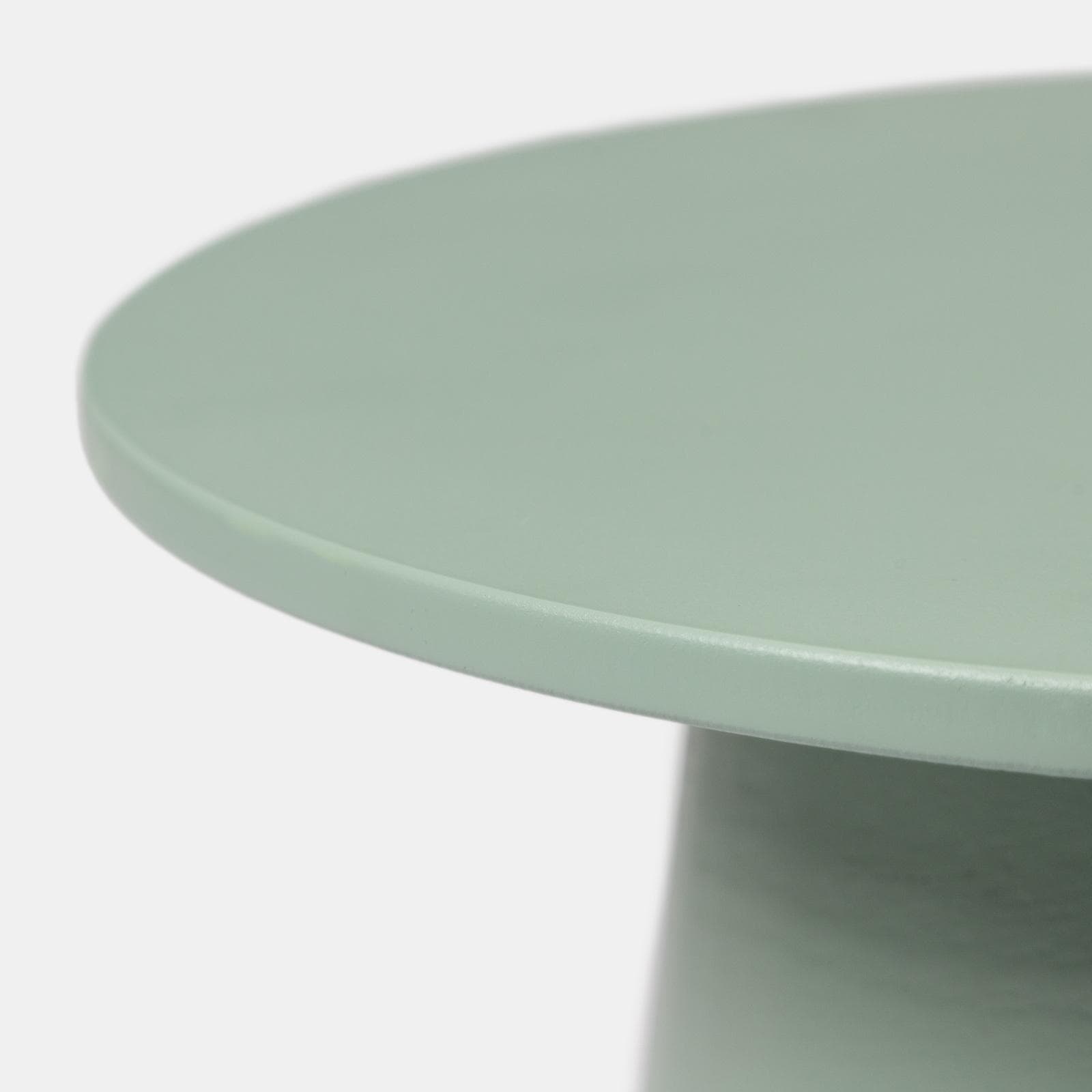 Tavolino rotondo 44 cm in legno verde salvia con base conica - Tecri