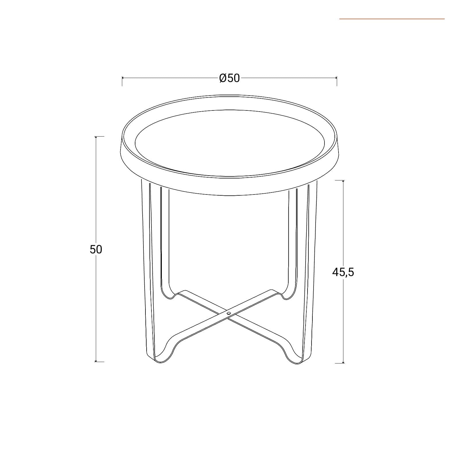 Tavolino rotondo 50 cm in metallo nero - Kormi