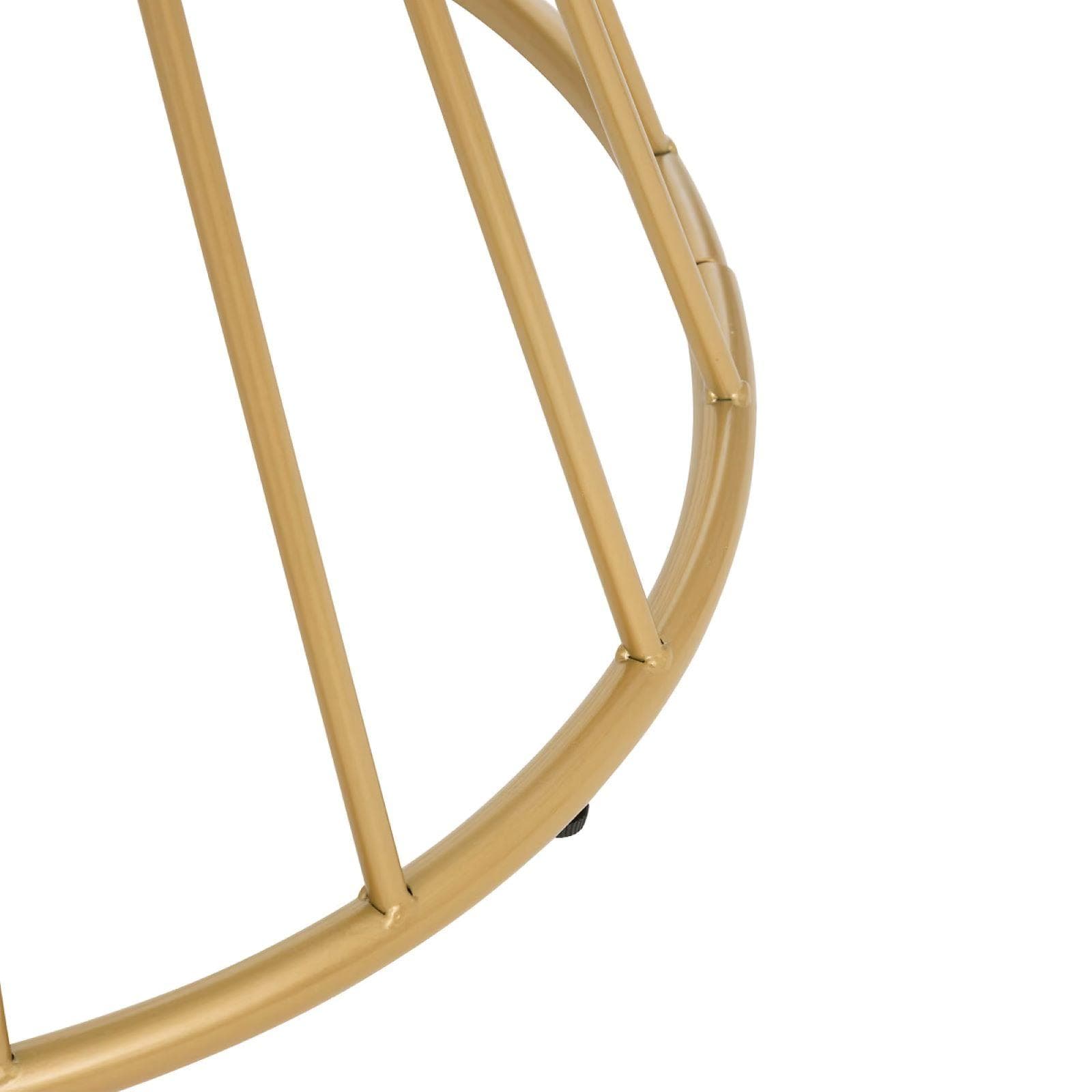 Tavolino rotondo 70 cm con top in vetro temperato effetto marmo bianco e struttura oro - Vallecas