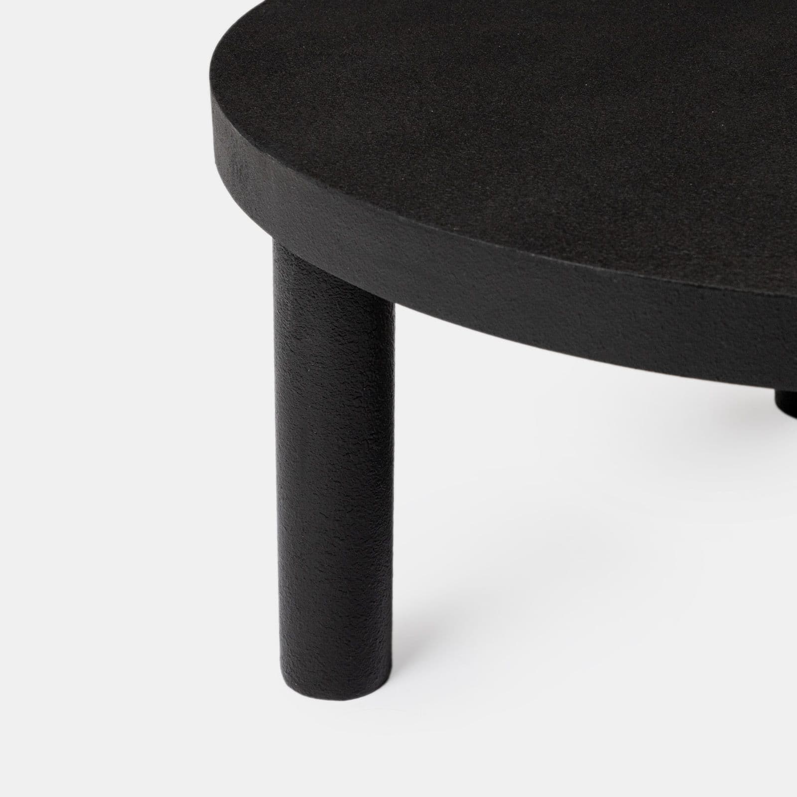 Tavolino rotondo 80x40h cm nero effetto pietra - Benson