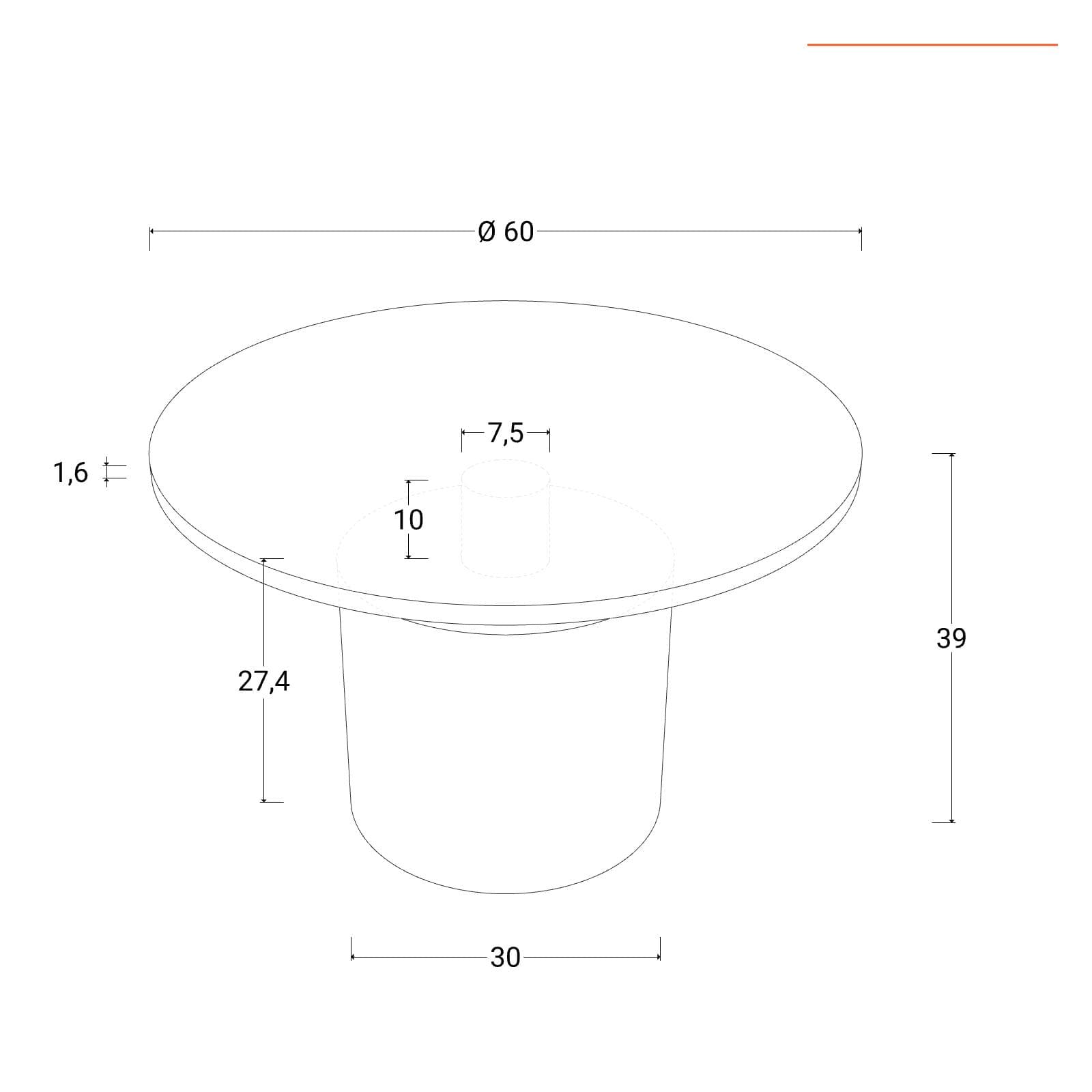 Tavolino rotondo 60 cm in legno di mango - Kurz