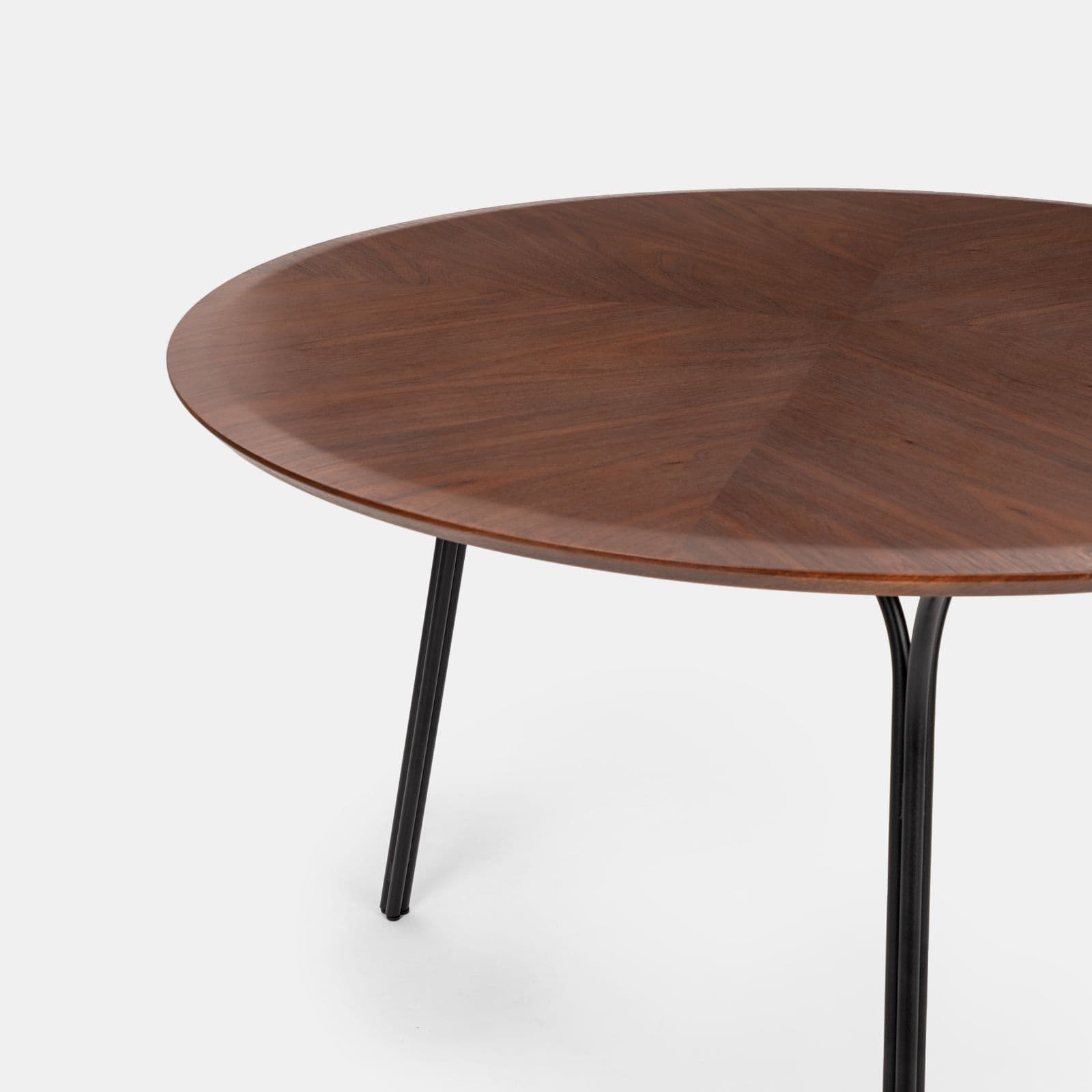 Tavolo da pranzo rotondo 120 cm effetto rovere e gambe in metallo nero - Trico