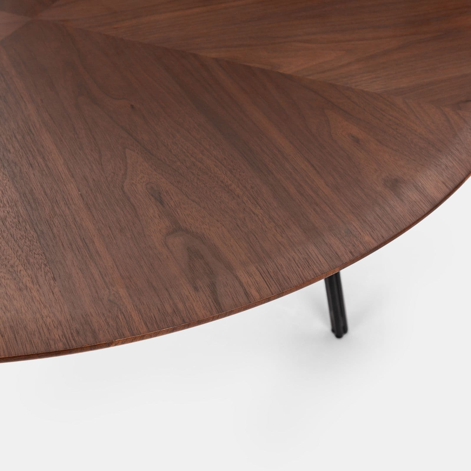 Tavolo da pranzo rotondo 120 cm effetto rovere e gambe in metallo nero - Trico