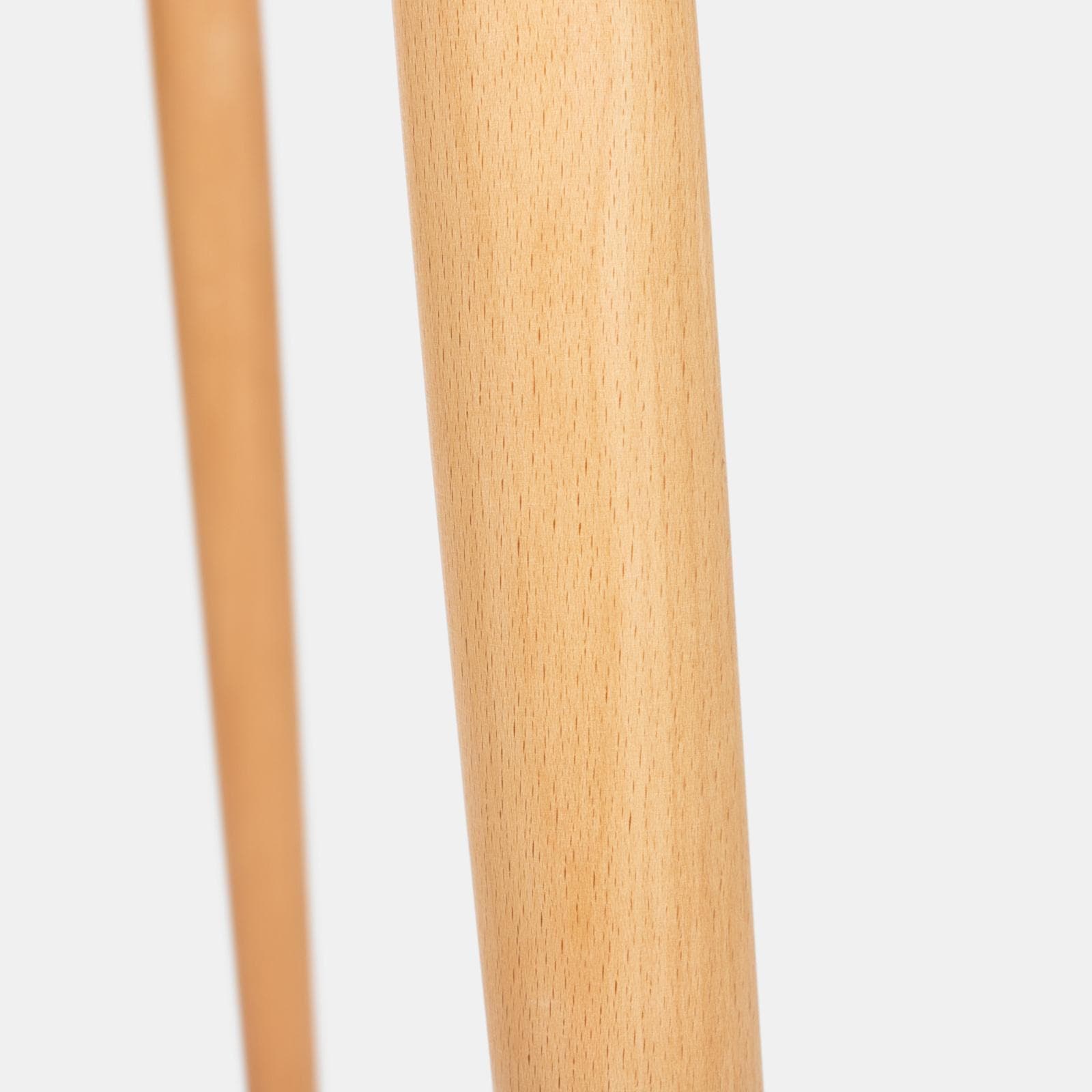 Tavolo 120x80 cm con piano in vetro e gambe in legno di faggio - Kins
