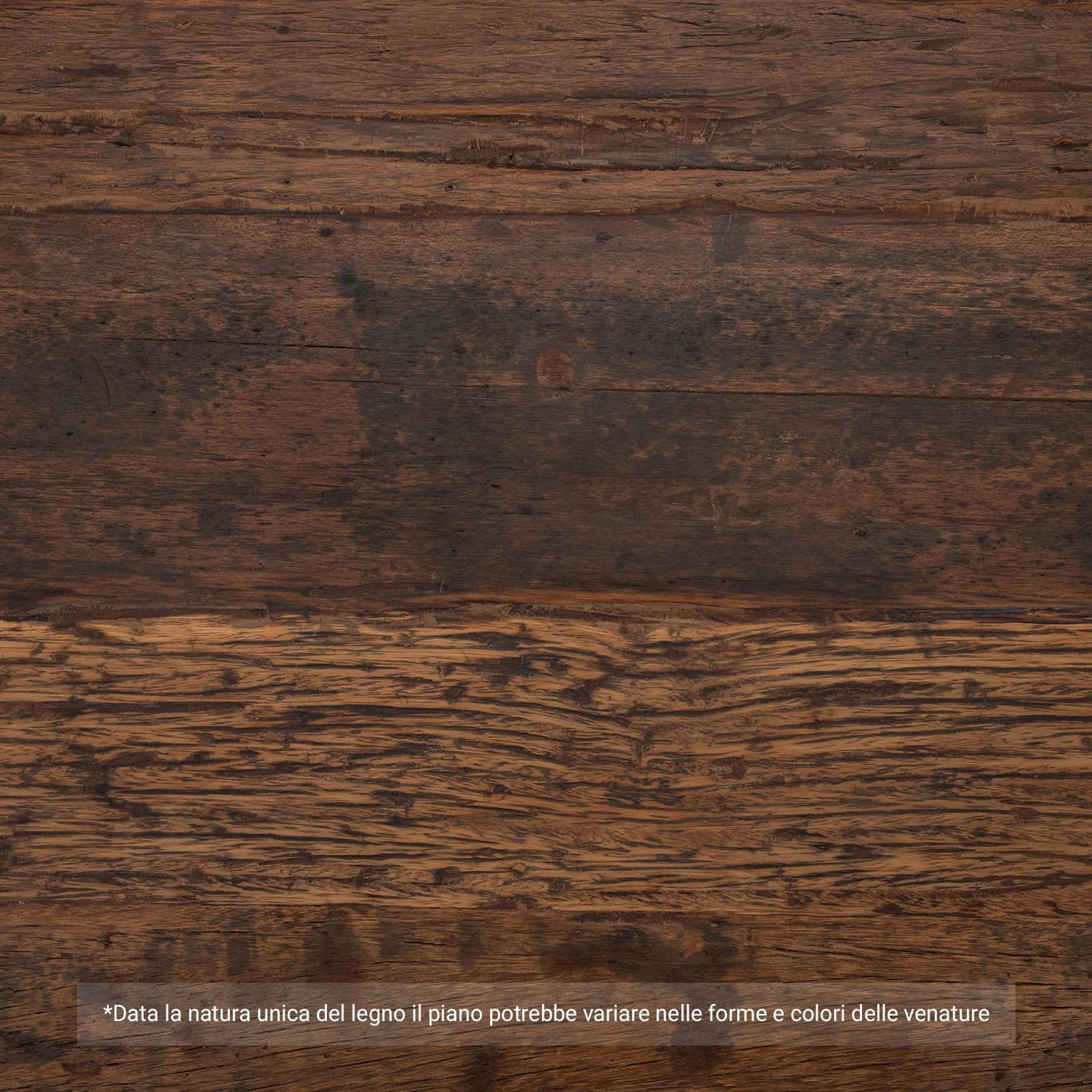 Tavolo 260x100 cm piano in legno di acacia 50 mm e gambe a U 8x4 in metallo nero - Freia Wood