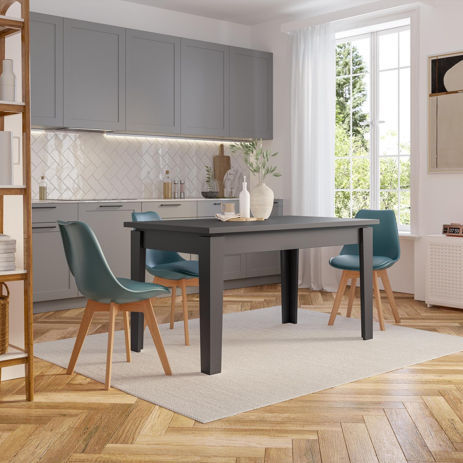 Tavolo allungabile 140-190x80 cm antracite - Amigo