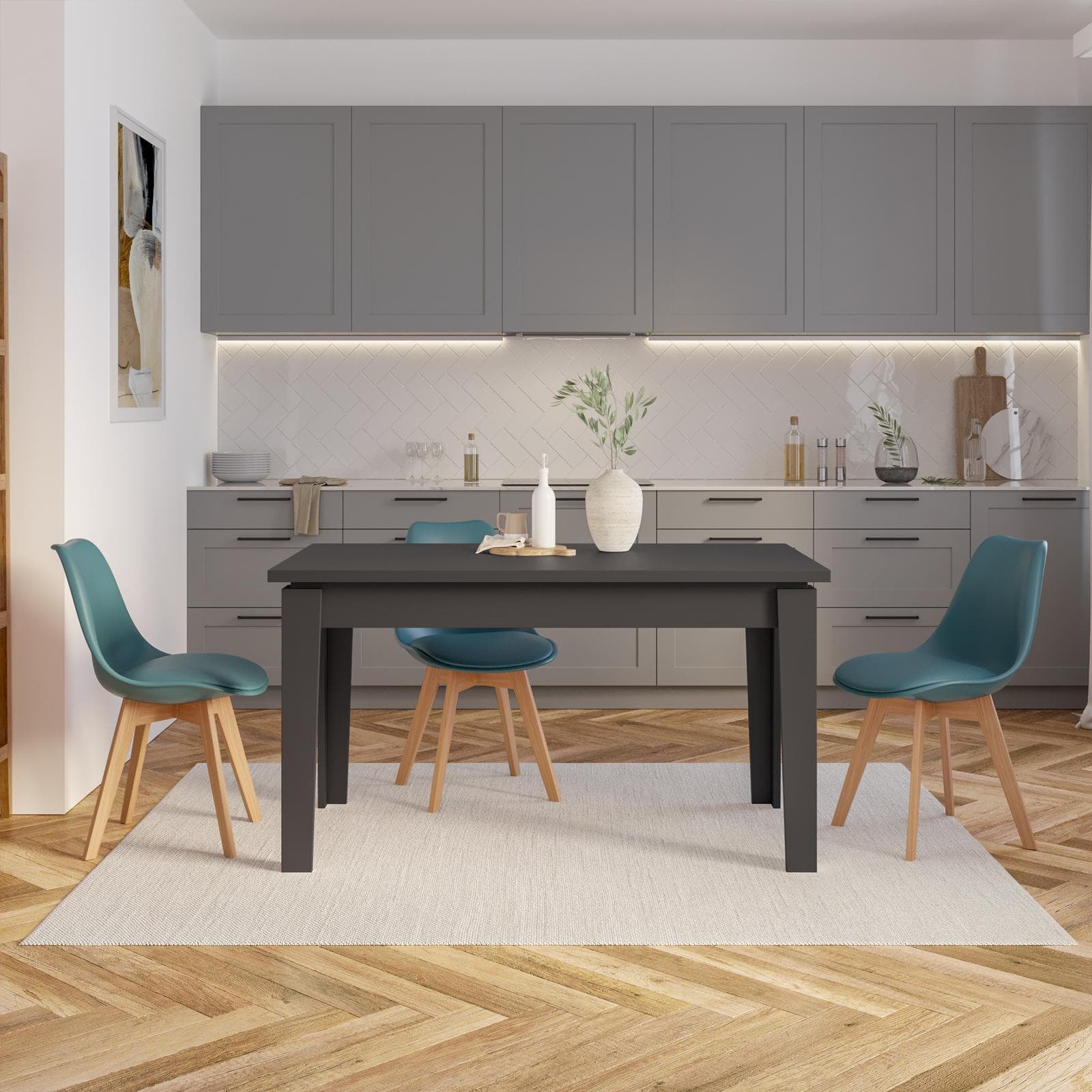 Tavolo allungabile 140-190x80 cm antracite - Amigo