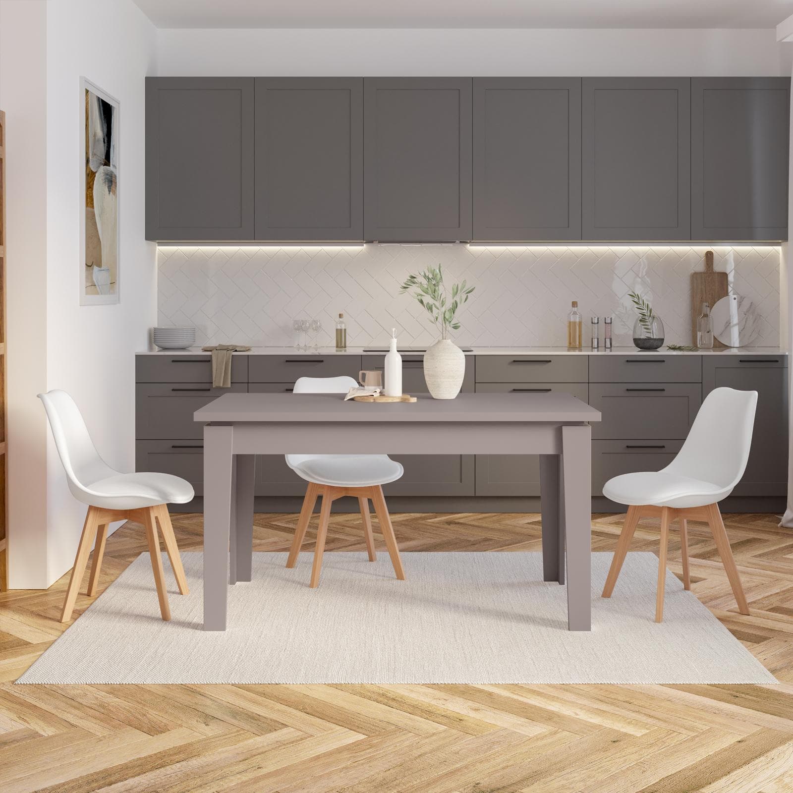 Tavolo allungabile 140-190x80 cm tortora - Amigo