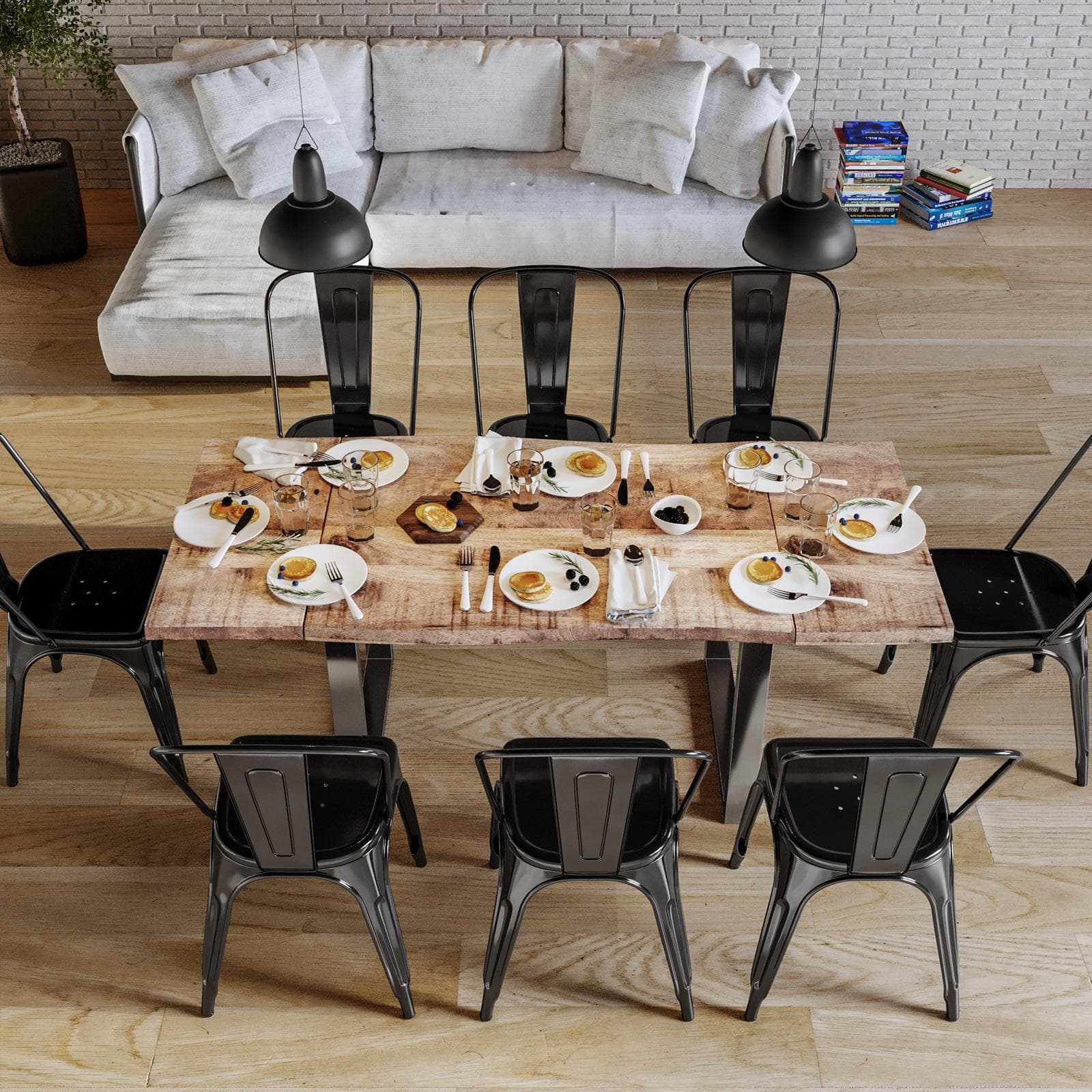 Tavolo allungabile 140-220x90 cm piano in legno di mango 26 mm e gambe a U 8x4 in metallo cromo - Freia Mango