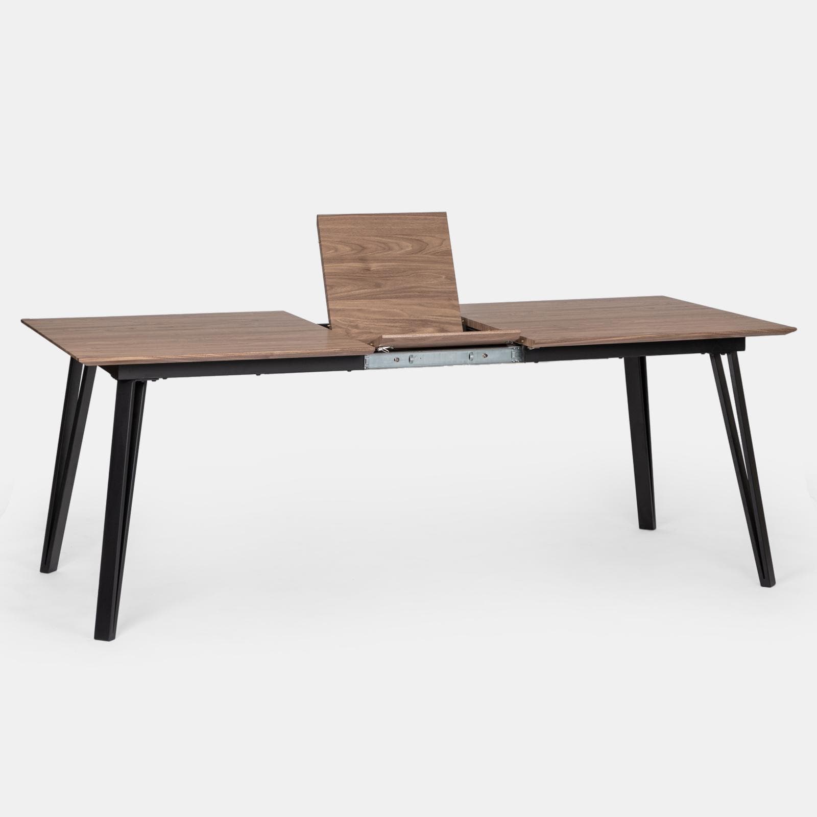 Tavolo allungabile 160-200x90 cm in effetto rovere quercia e gambe in metallo nero - Manty