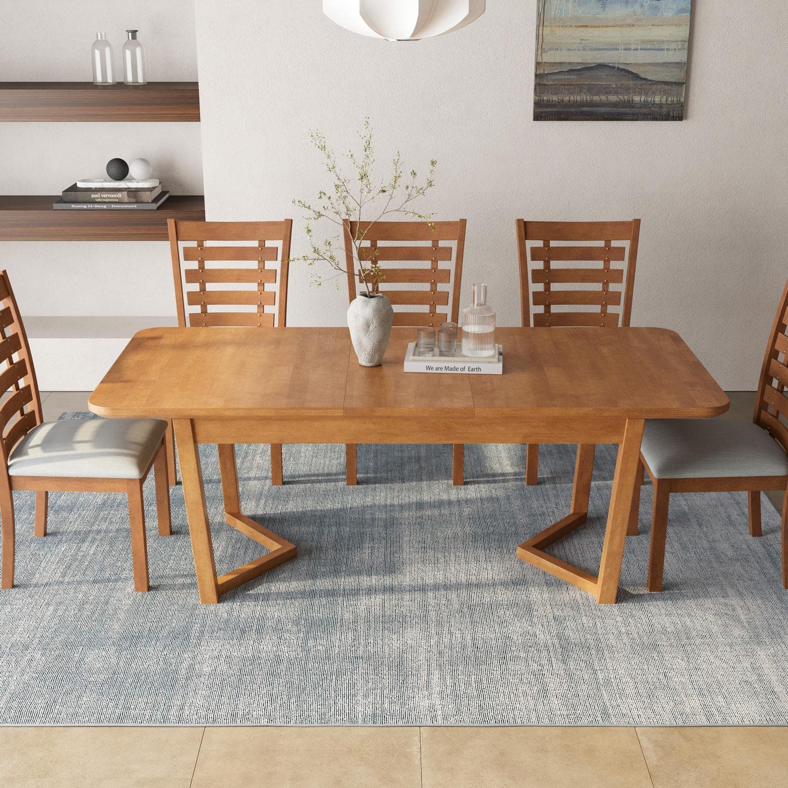 Tavolo allungabile 160-200x90 cm in legno con finitura teak - Alover