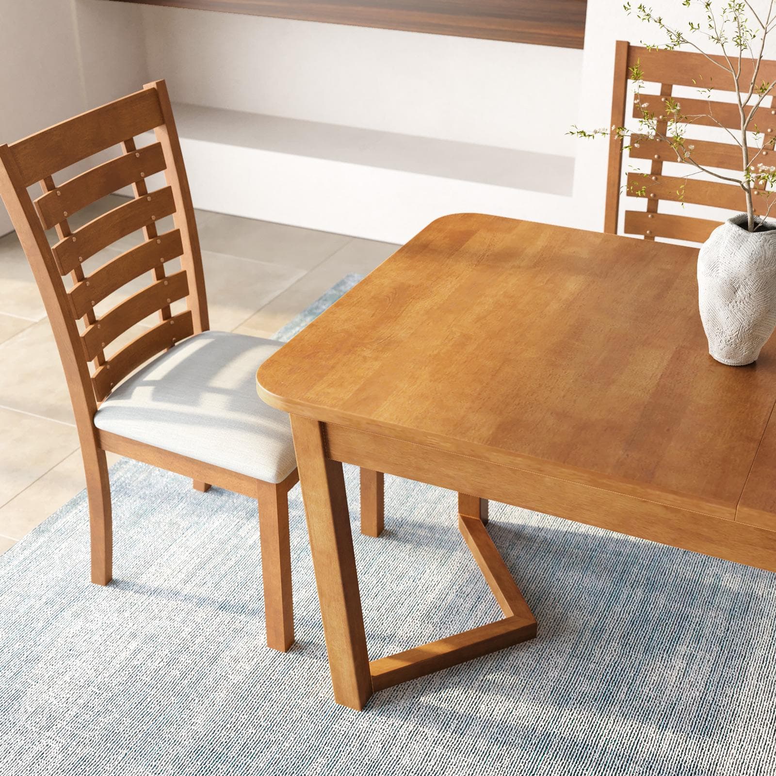 Tavolo allungabile 160-200x90 cm in legno con finitura teak - Alover