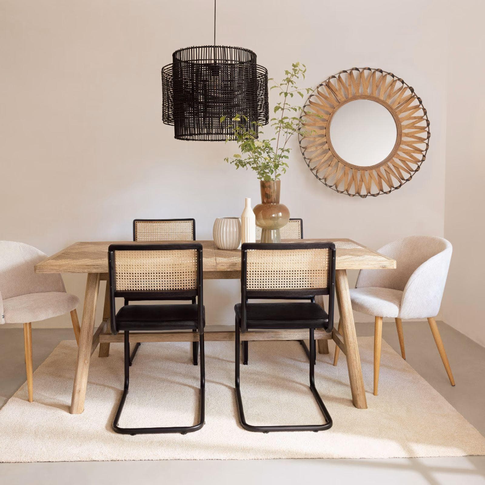 Tavolo allungabile 180-220x90 in legno di acacia parquet - Arianne