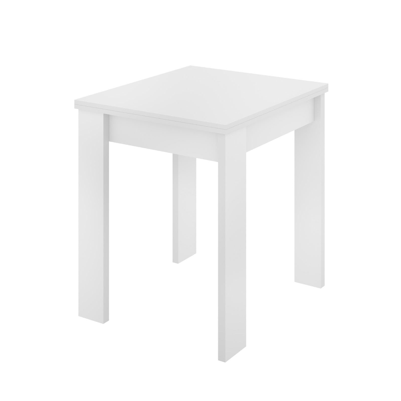 Tavolo allungabile 67-134x67 cm in legno bianco - Baki