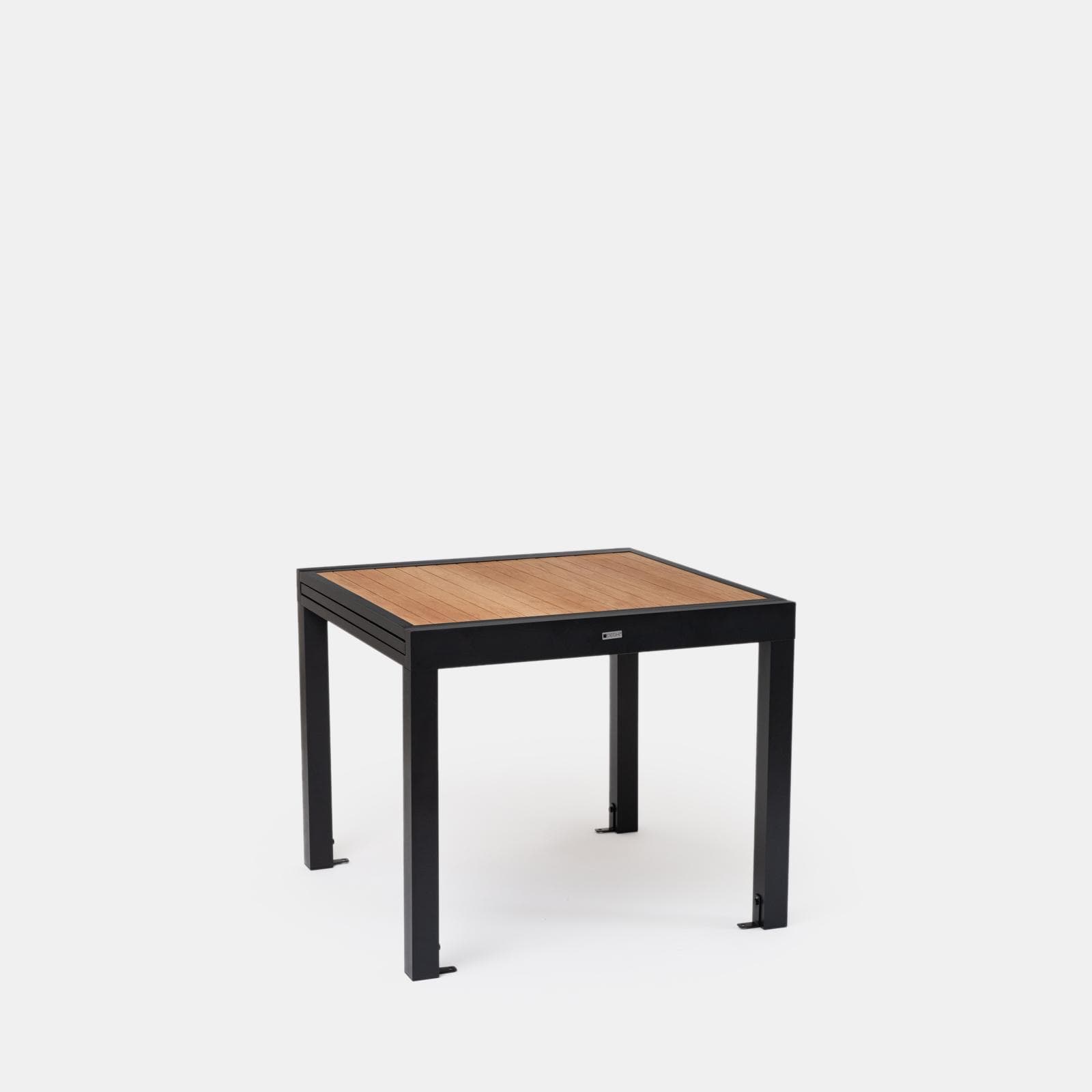 Tavolo allungabile 90/180x90 cm in alluminio antracite con top effetto legno miele - Carioca Wood