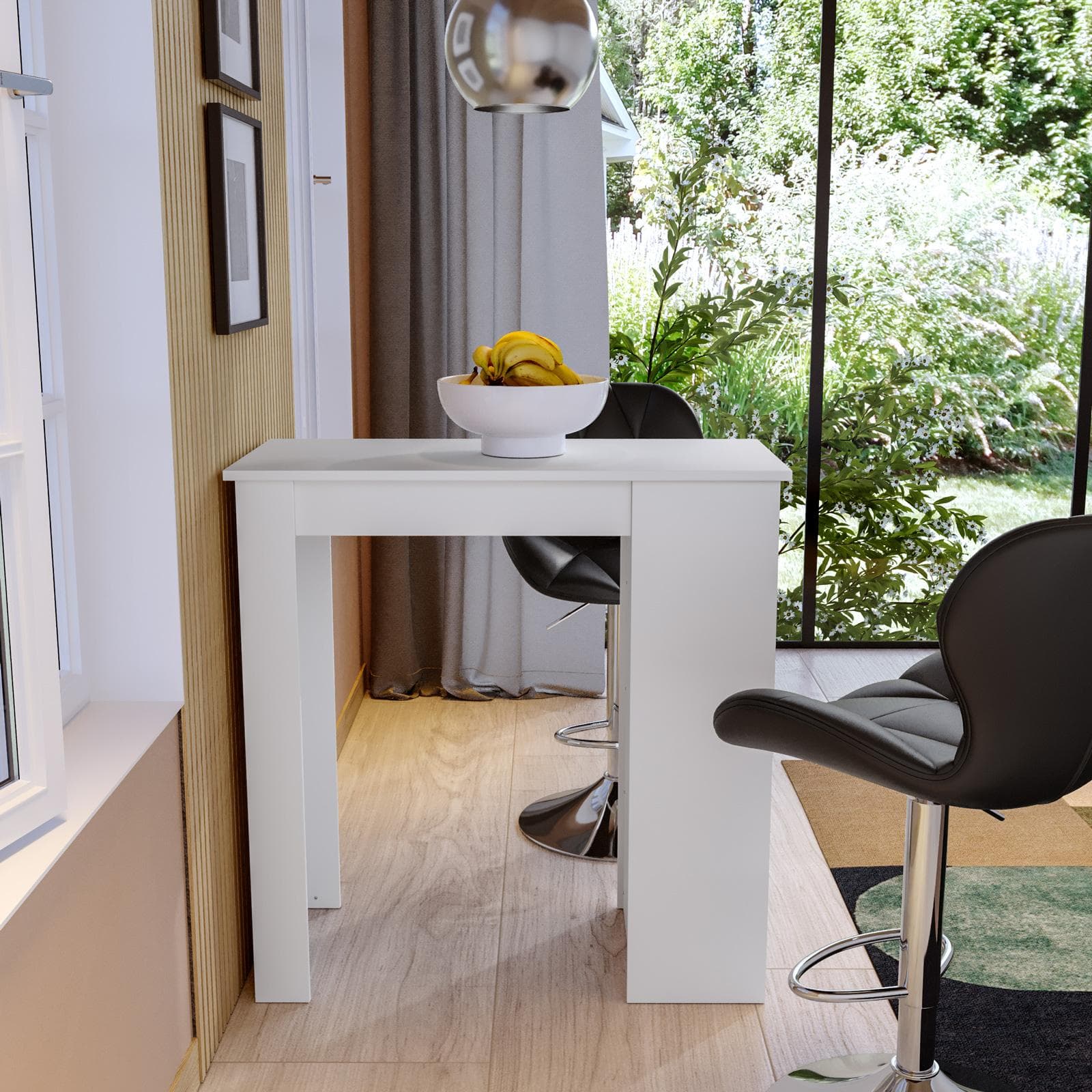 Penisola cucina 117x54 cm in legno bianco con vani laterali - Sizar