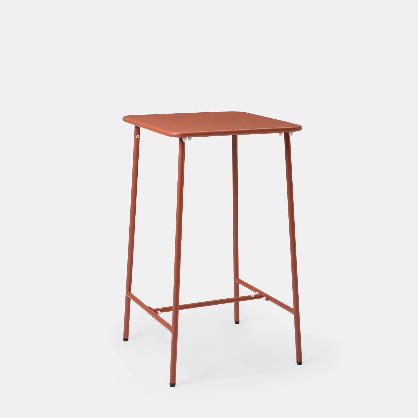 Tavolo alto da esterno 60x60 cm in acciaio terracotta - Faber