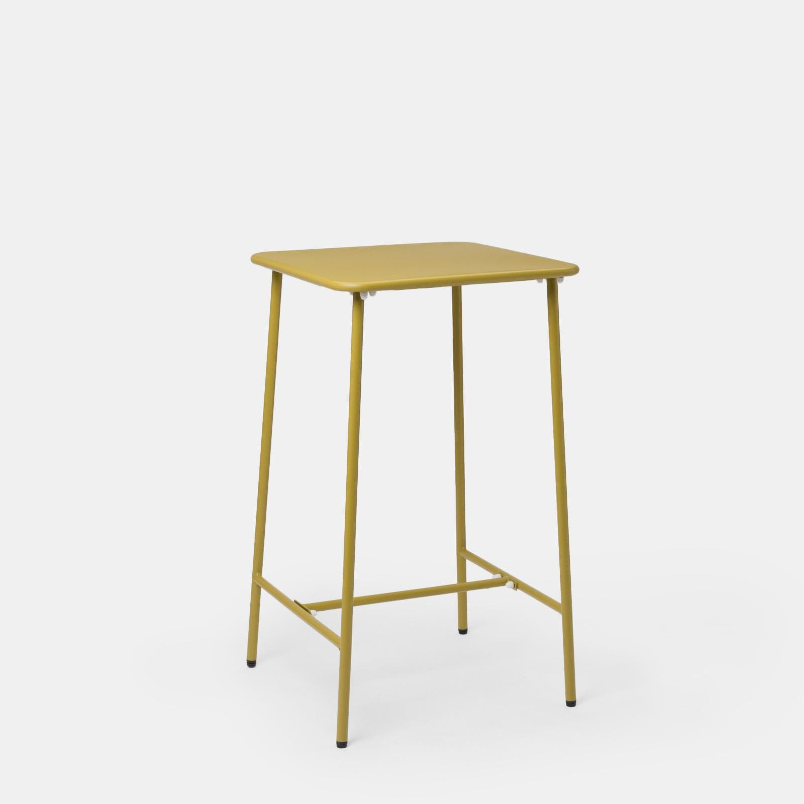 Tavolo alto da esterno 60x60 cm in acciaio senape - Faber