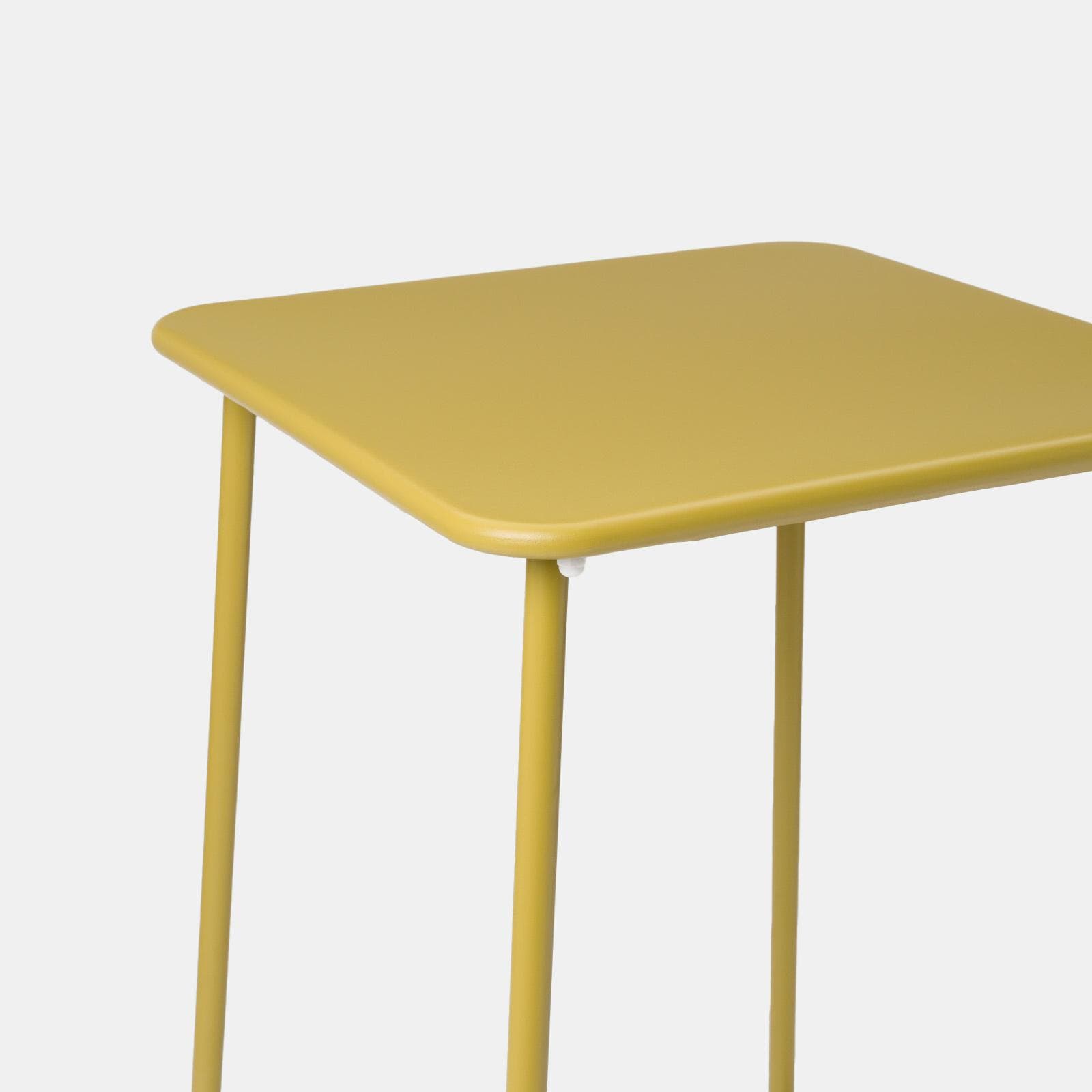 Tavolo alto da esterno 60x60 cm in acciaio senape - Faber