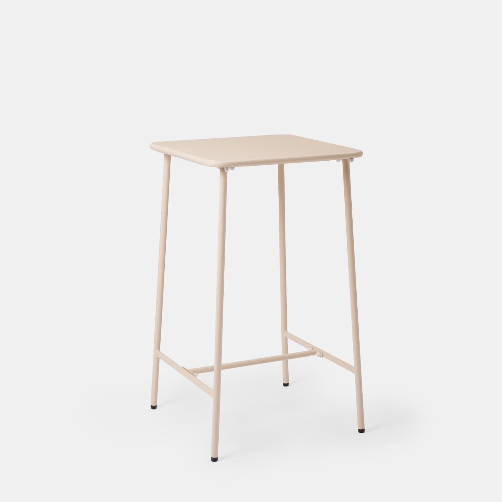 Tavolo alto da esterno 60x60 cm in acciaio vaniglia - Faber
