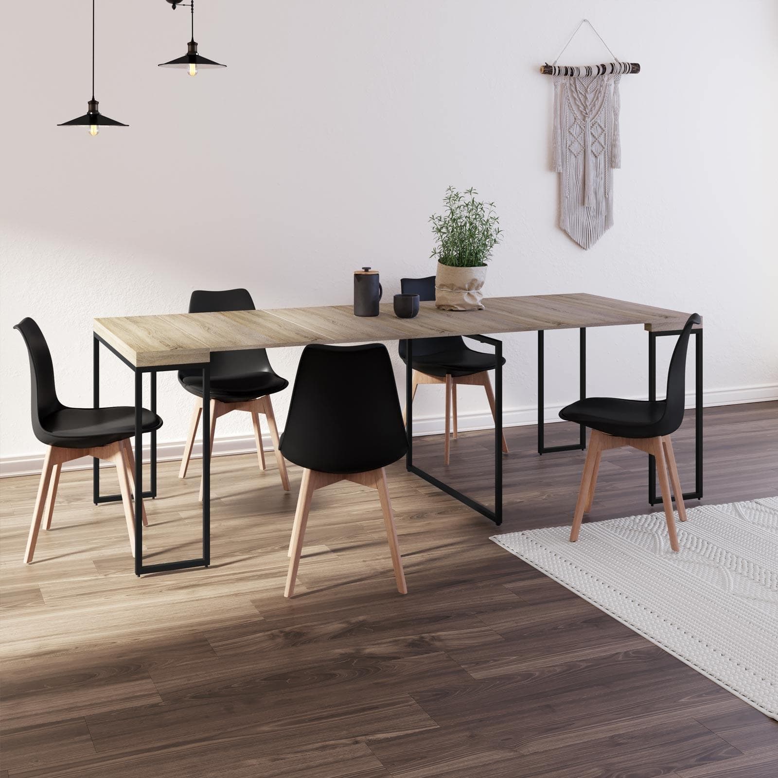 Tavolo consolle allungabile 50-230x90 cm in legno e metallo - Breeze