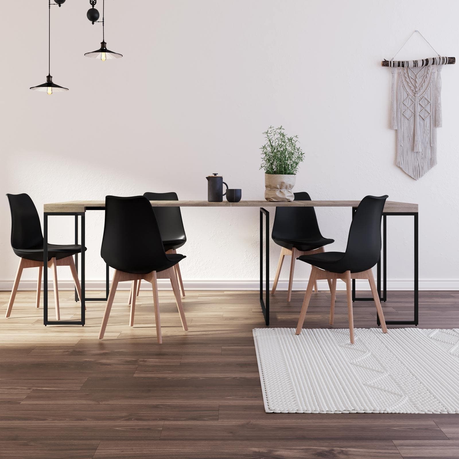 Tavolo consolle allungabile 50-230x90 cm in legno e metallo - Breeze