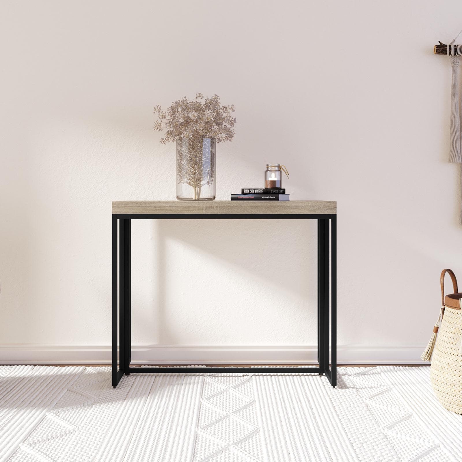 Tavolo consolle allungabile 50-230x90 cm in legno e metallo - Breeze
