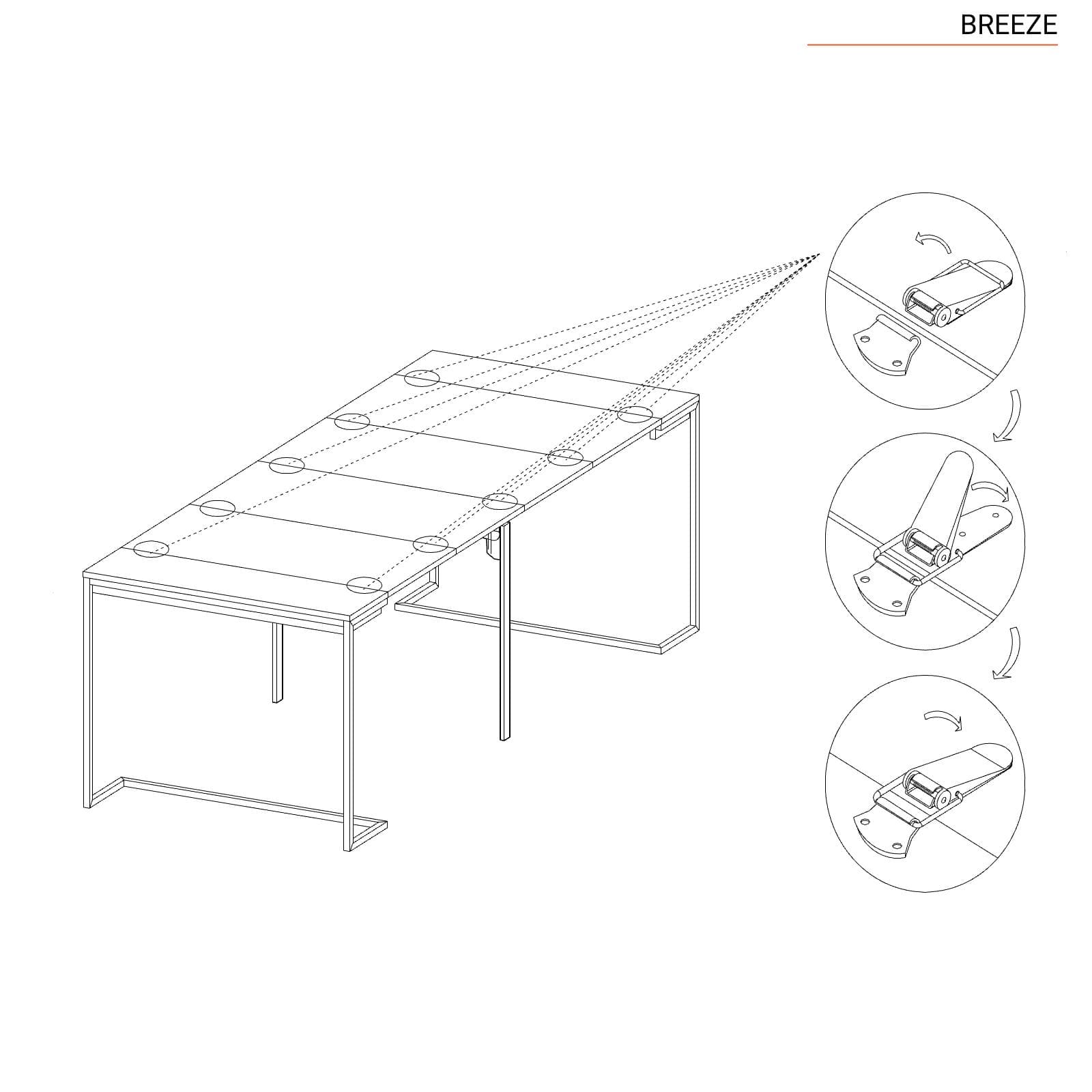 Tavolo consolle allungabile 50-230x90 cm in legno e metallo - Breeze