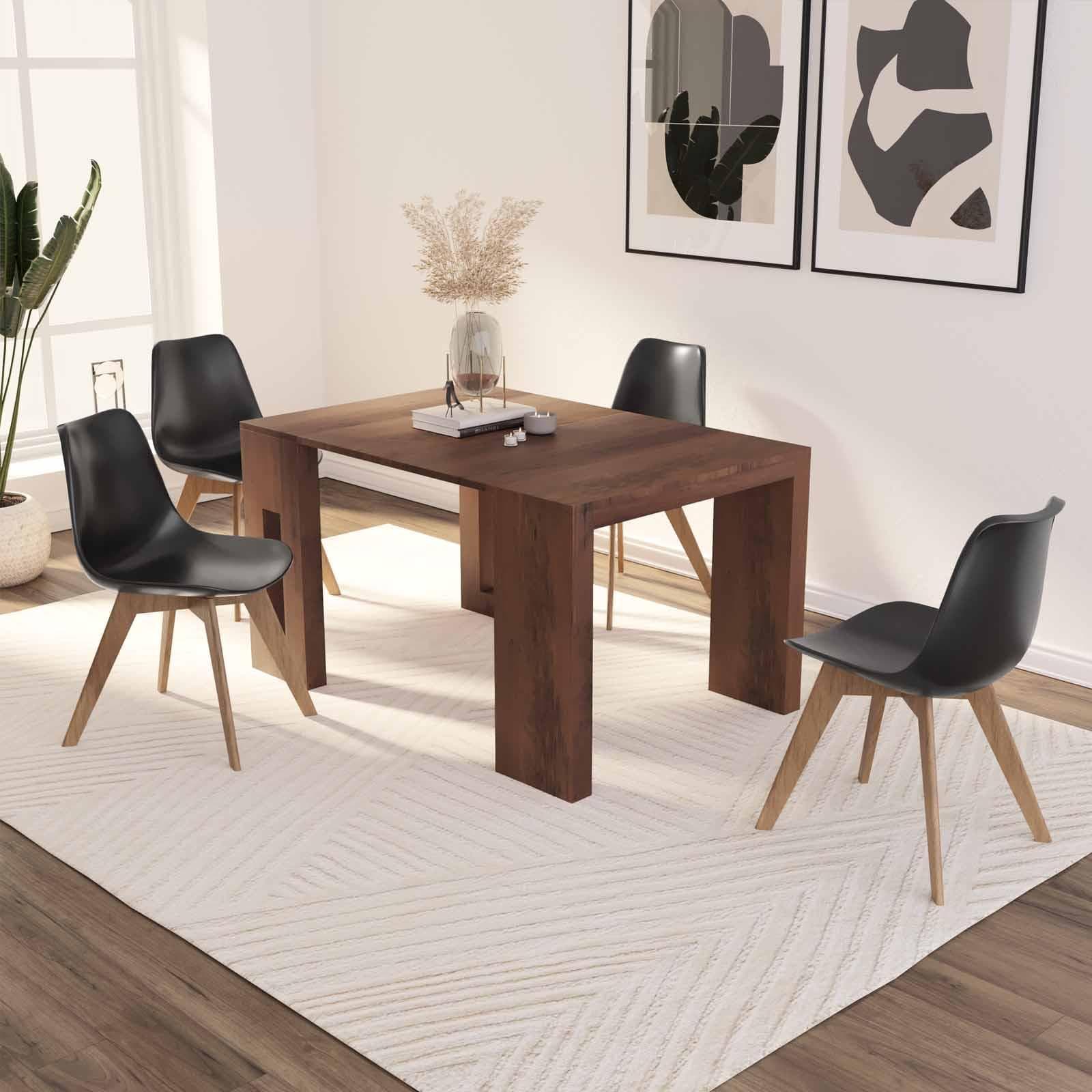 Tavolo consolle allungabile salvaspazio 55-215x90 cm legno scuro - City