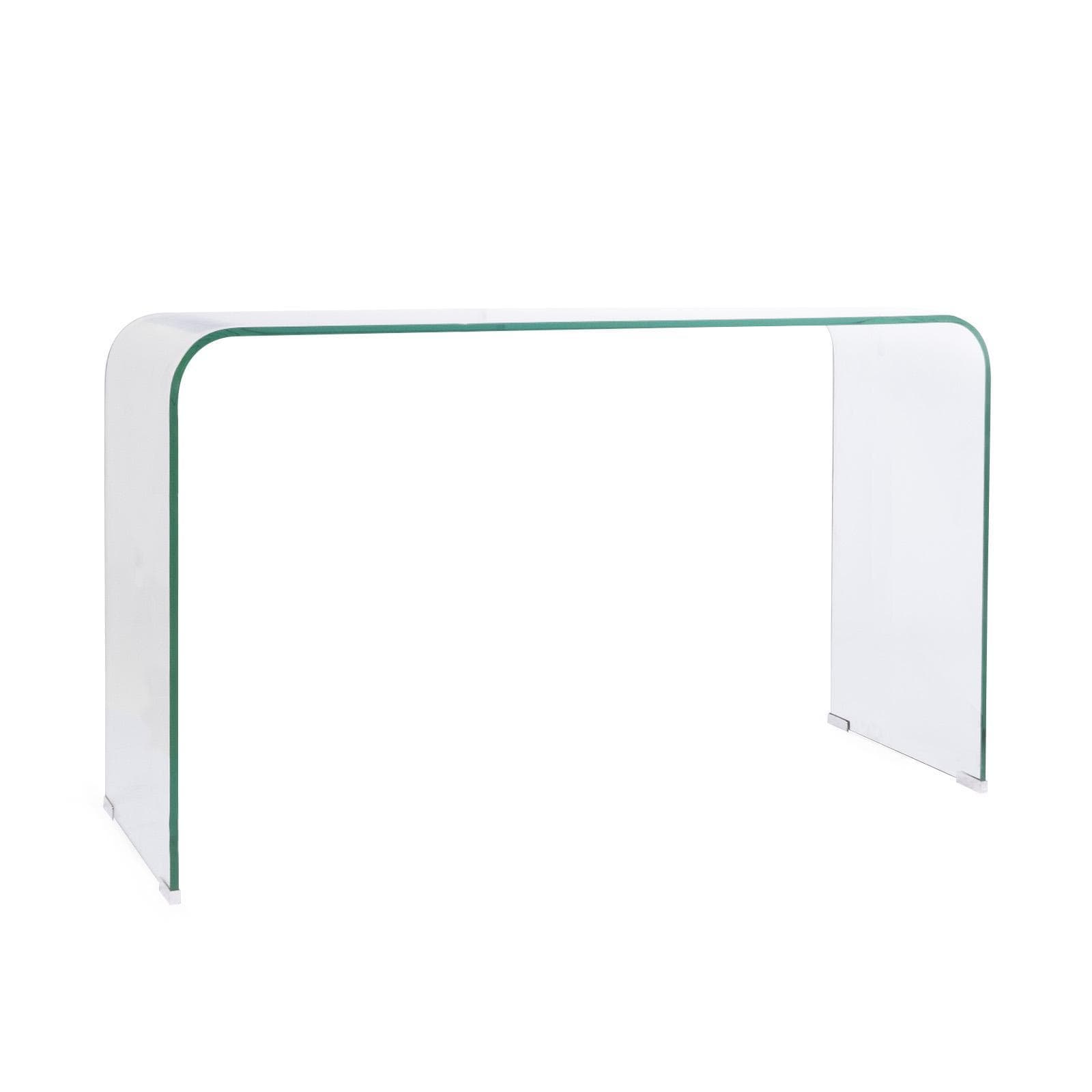 Consolle 125x40 cm in vetro trasparente curvato - City
