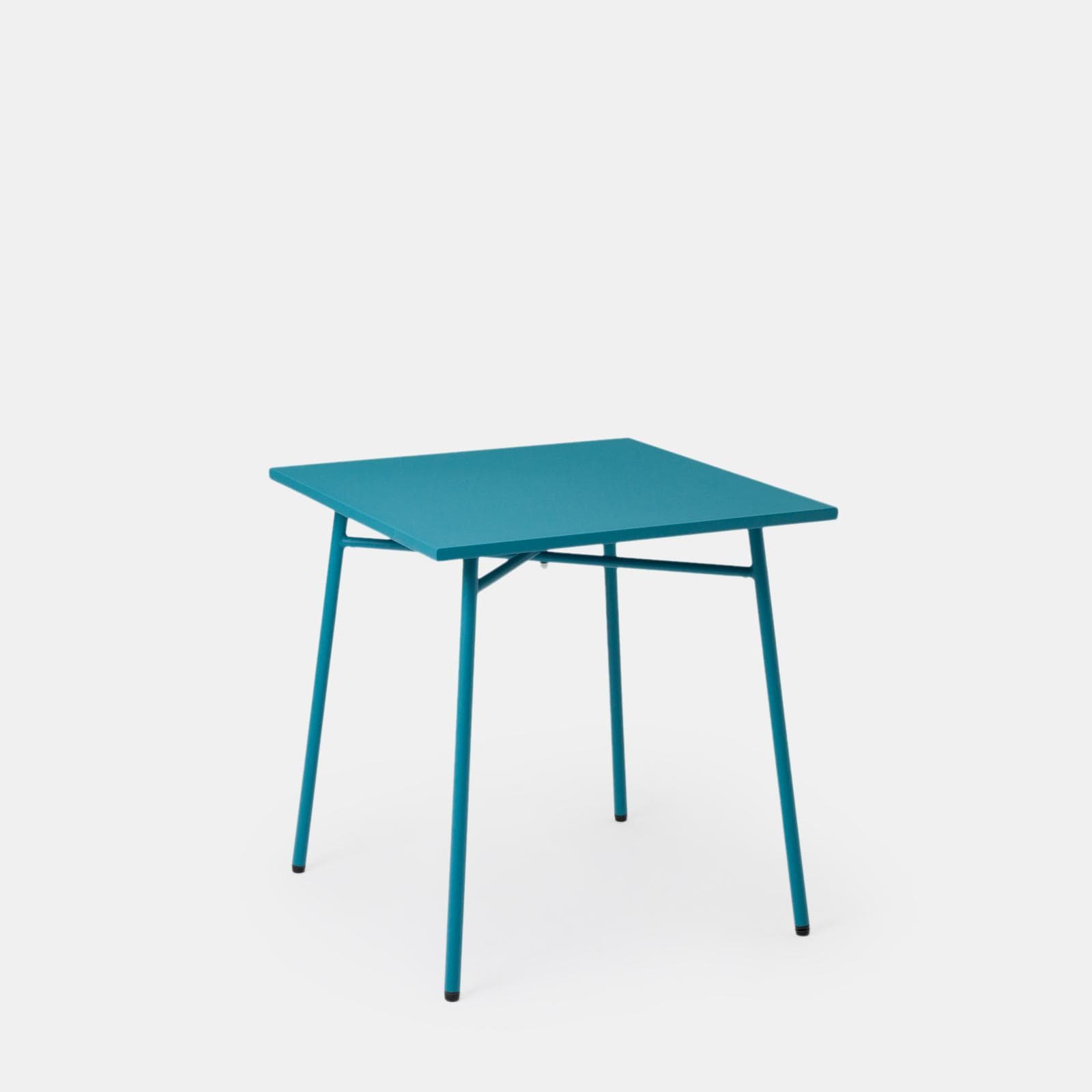 Tavolo da esterno 70x70 cm in acciaio blu maldive - Faber