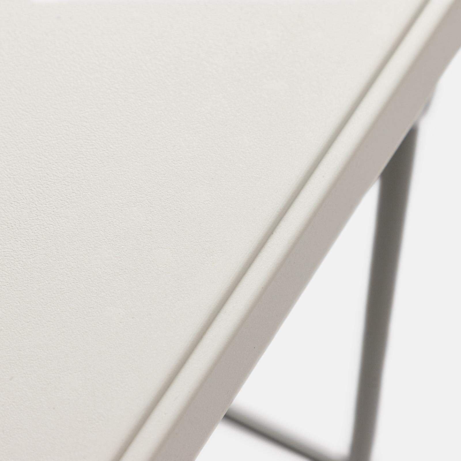 Tavolo da catering pieghevole 180x70 cm con gambe ad L in acciaio grigio opaco e top in resina bianco - Tasfa