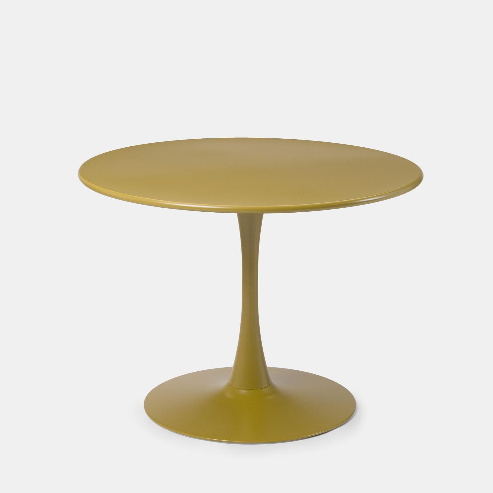 Tavolo da esterno rotondo 100 cm in metallo senape - Tulipano