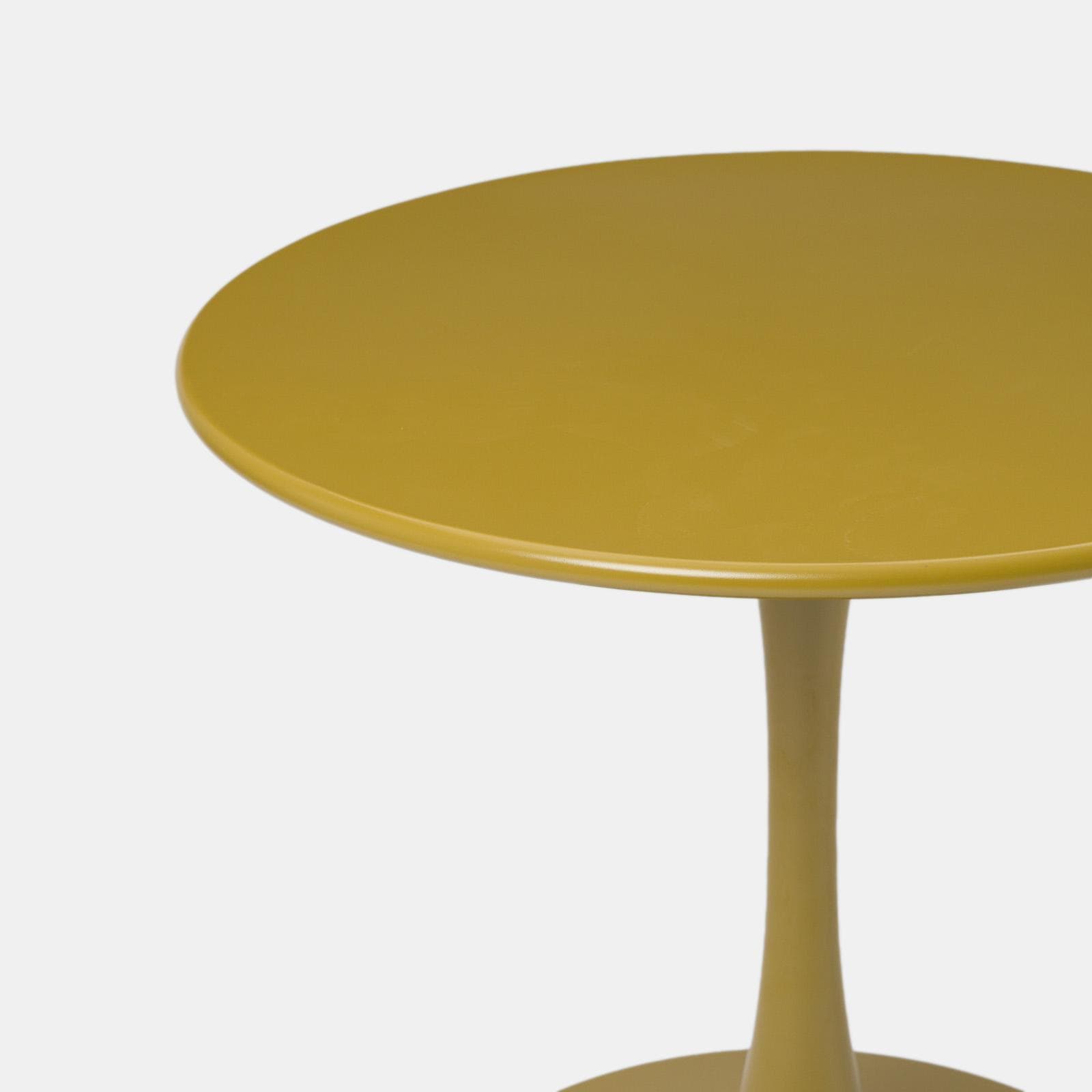 Tavolo da esterno rotondo 100 cm in metallo senape - Tulipano